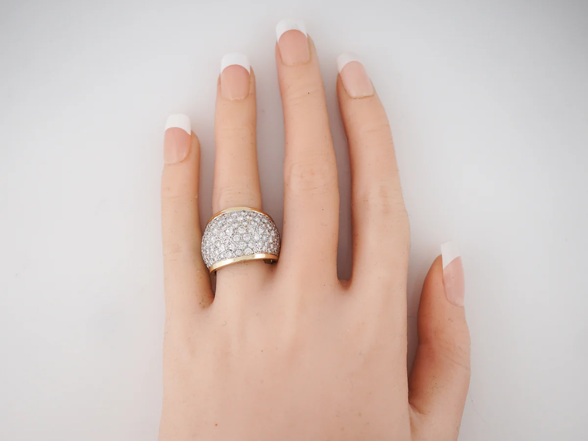 Right Hand Ring Modern 3.24 Round Brilliant Cut Diamond in 14k Yellow Gold - Image 7