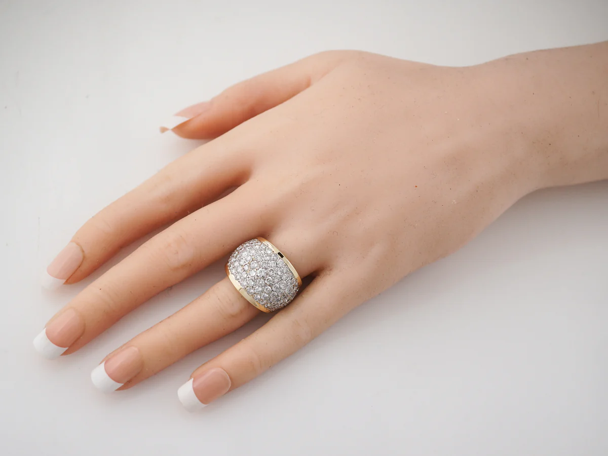 Right Hand Ring Modern 3.24 Round Brilliant Cut Diamond in 14k Yellow Gold - Image 8