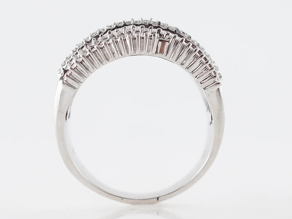 Right Hand Ring Modern 3.68 Baguette Cut Diamonds in 14k White Gold - Image 4