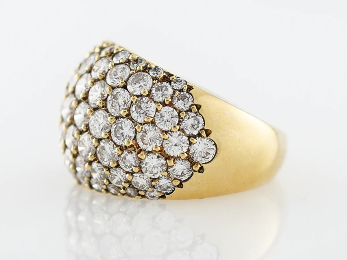 Right Hand Ring Modern 4.13 Round Brilliant Cut Diamonds in 18k Yellow Gold - Image 2
