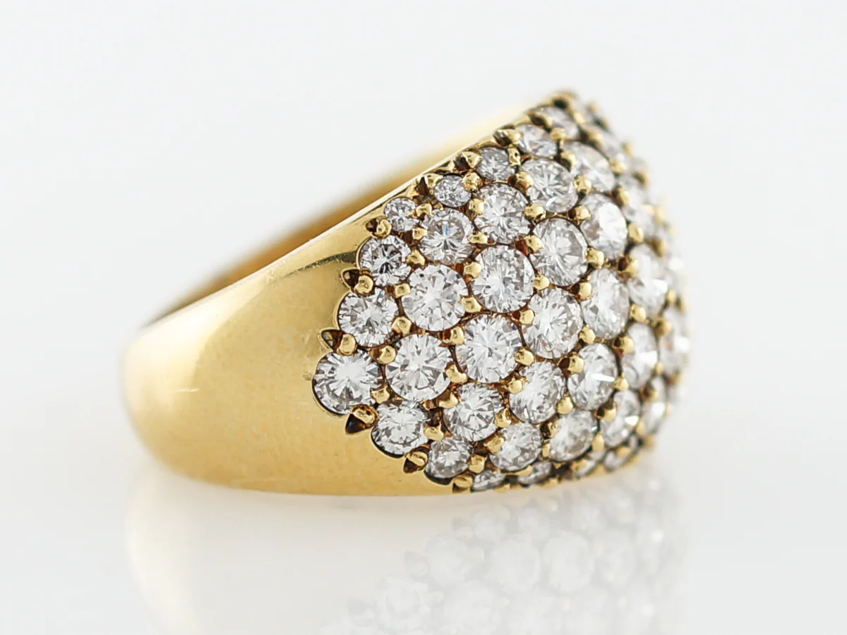 Right Hand Ring Modern 4.13 Round Brilliant Cut Diamonds in 18k Yellow Gold - Image 3