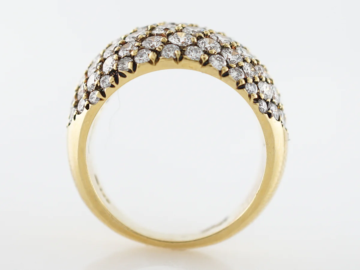 Right Hand Ring Modern 4.13 Round Brilliant Cut Diamonds in 18k Yellow Gold - Image 4