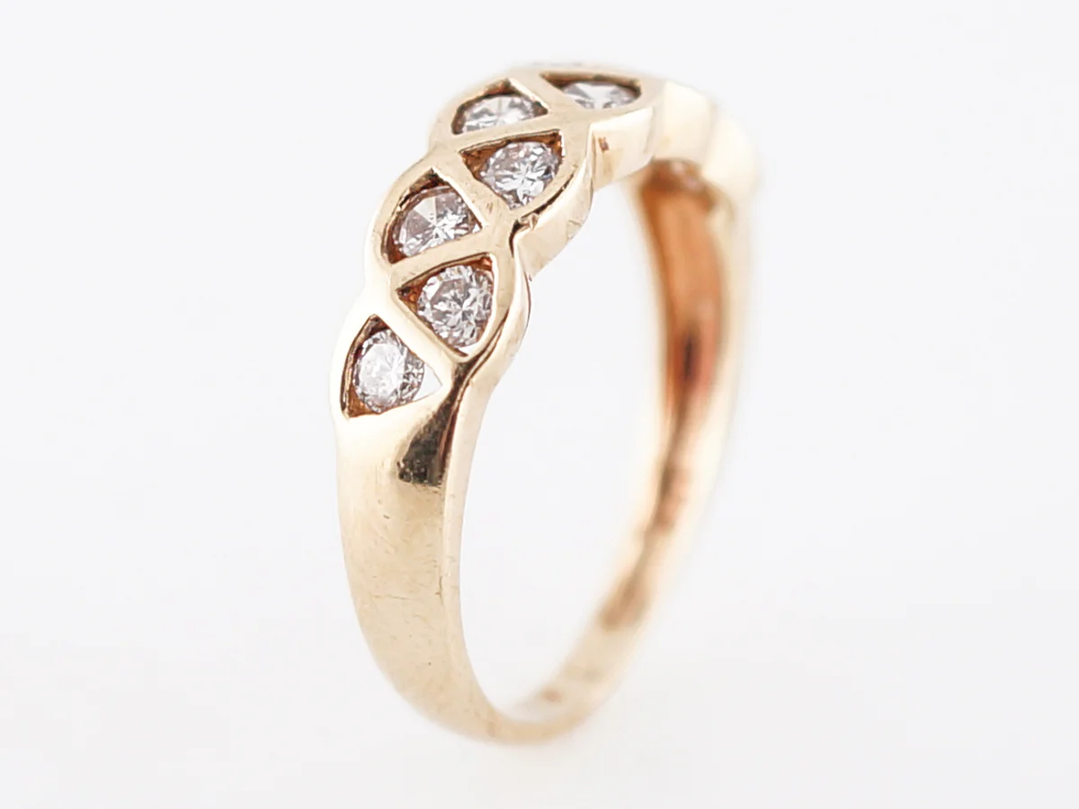 Right Hand Ring Modern .40 Round Brilliant Cut Diamonds in 14k Yellow Gold - Image 5