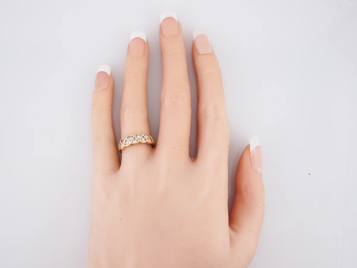 Right Hand Ring Modern .40 Round Brilliant Cut Diamonds in 14k Yellow Gold - Image 6