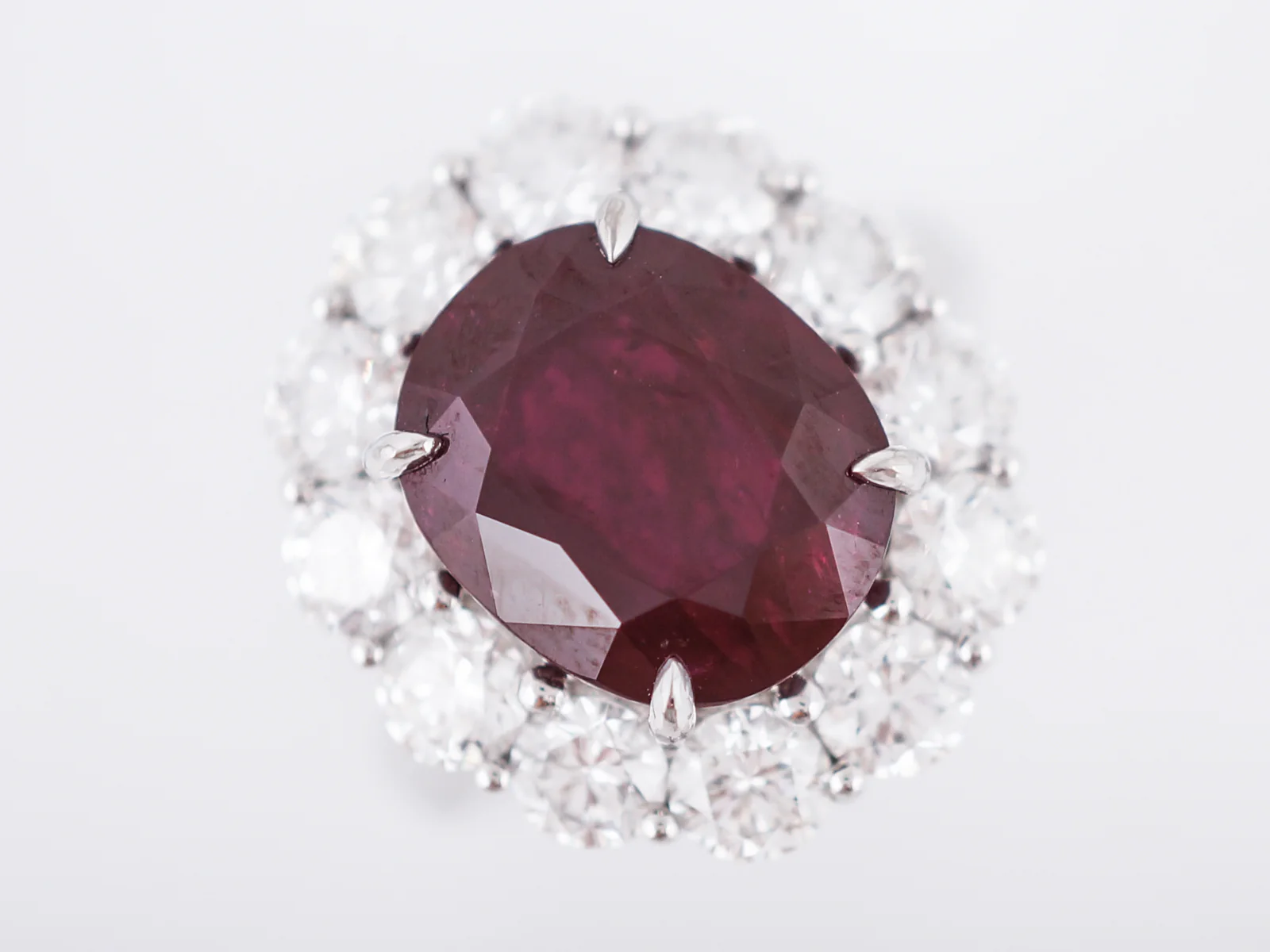Right Hand Ring Modern 5.28 Oval Center Ruby in Platinum - Image 4