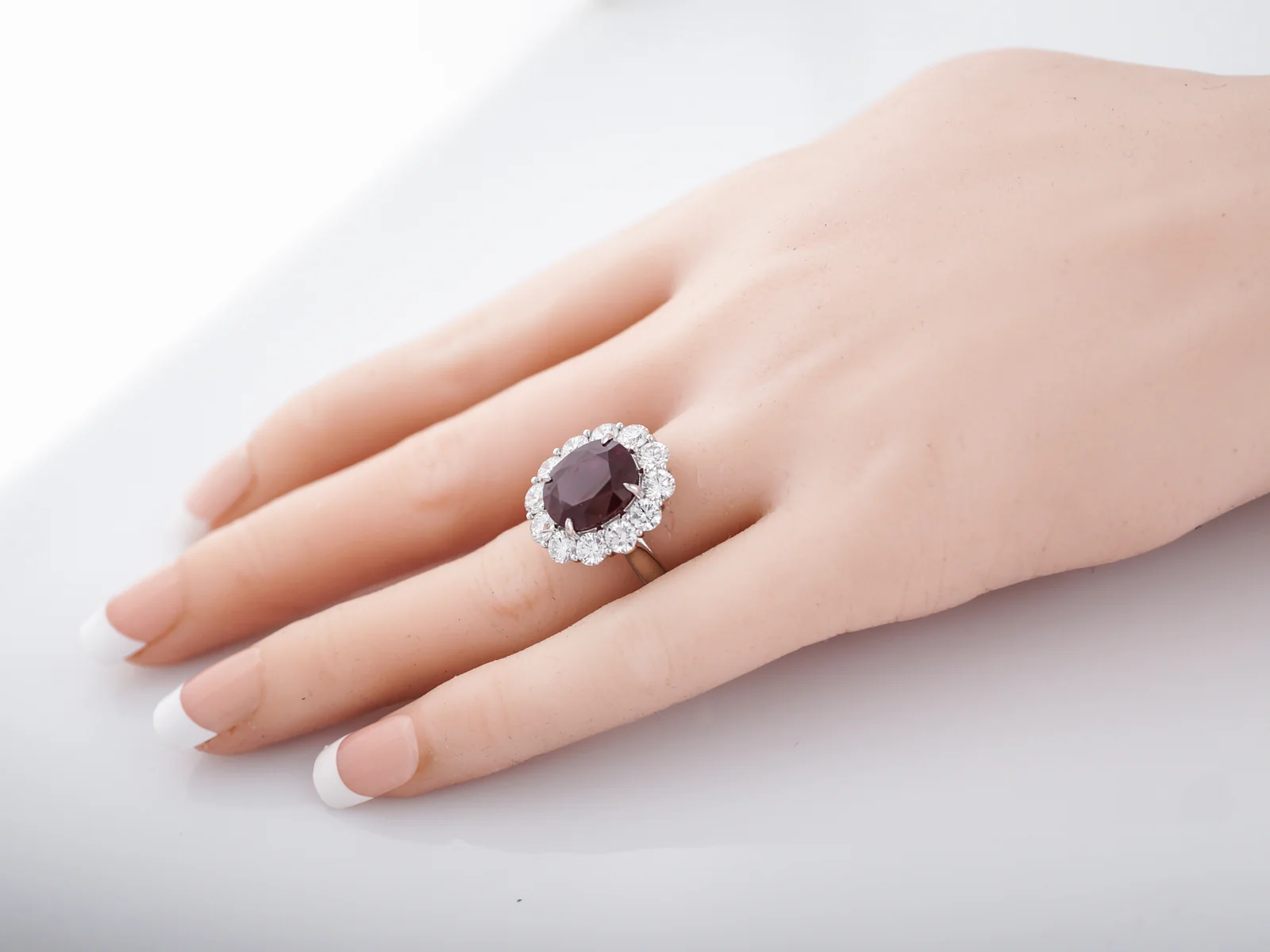 Right Hand Ring Modern 5.28 Oval Center Ruby in Platinum - Image 7