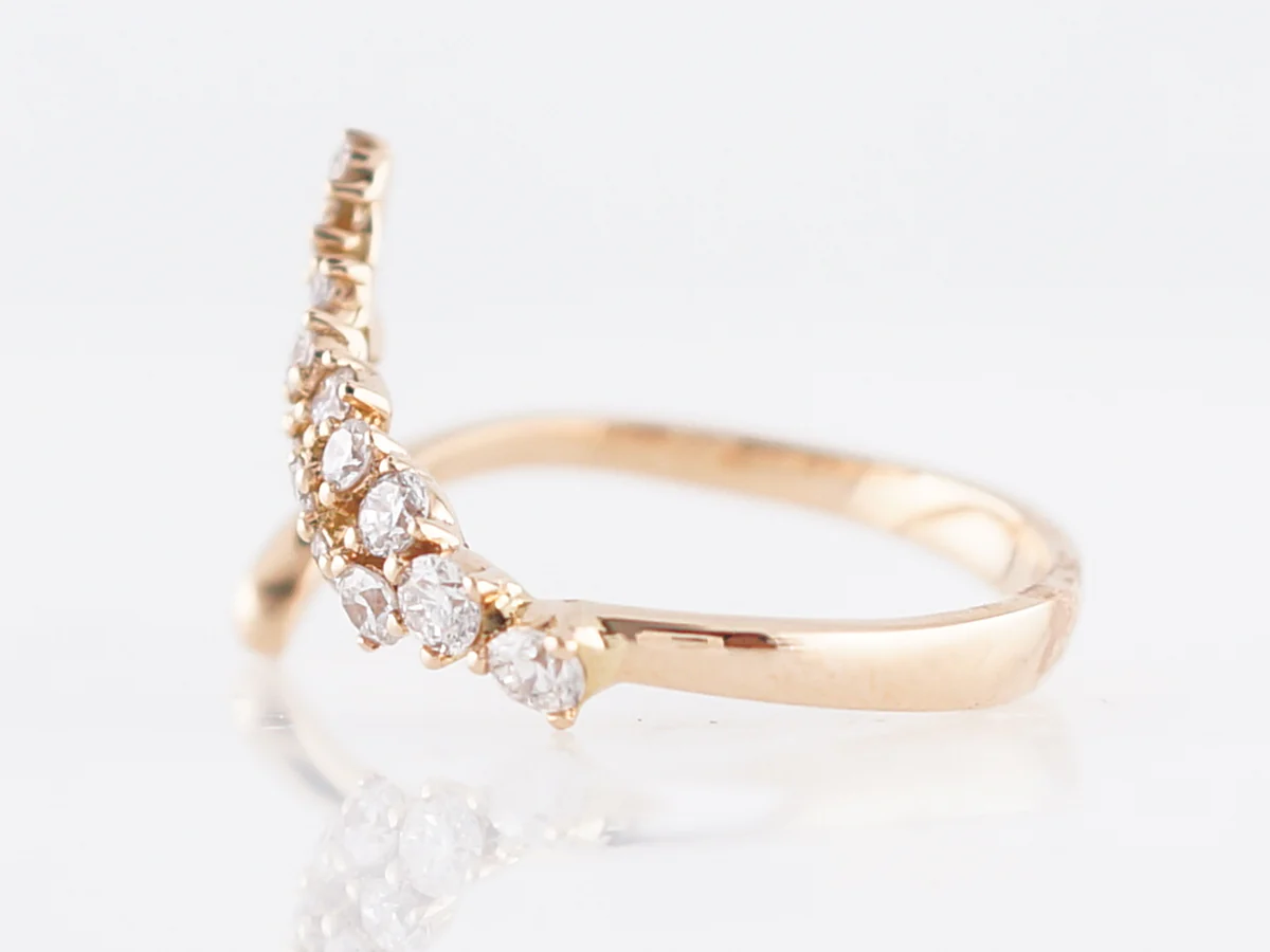 Right Hand Ring Modern .58 Round Brilliant Cut Diamonds in 18k Yellow Gold - Image 2