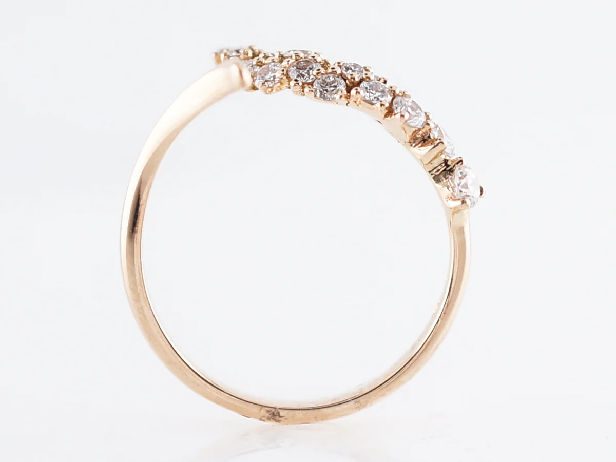 Right Hand Ring Modern .58 Round Brilliant Cut Diamonds in 18k Yellow Gold - Image 5