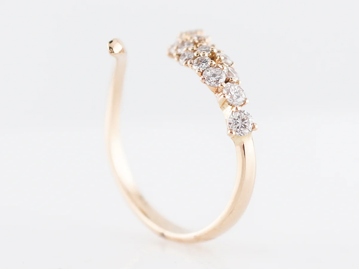 Right Hand Ring Modern .58 Round Brilliant Cut Diamonds in 18k Yellow Gold - Image 6