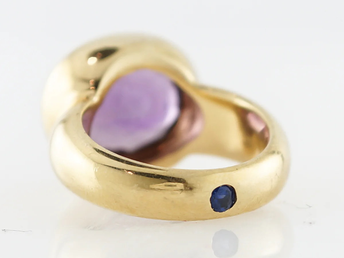 Right Hand Ring Modern 6.68 Oval Cut Amethyst in 18k Yellow Gold - Image 4