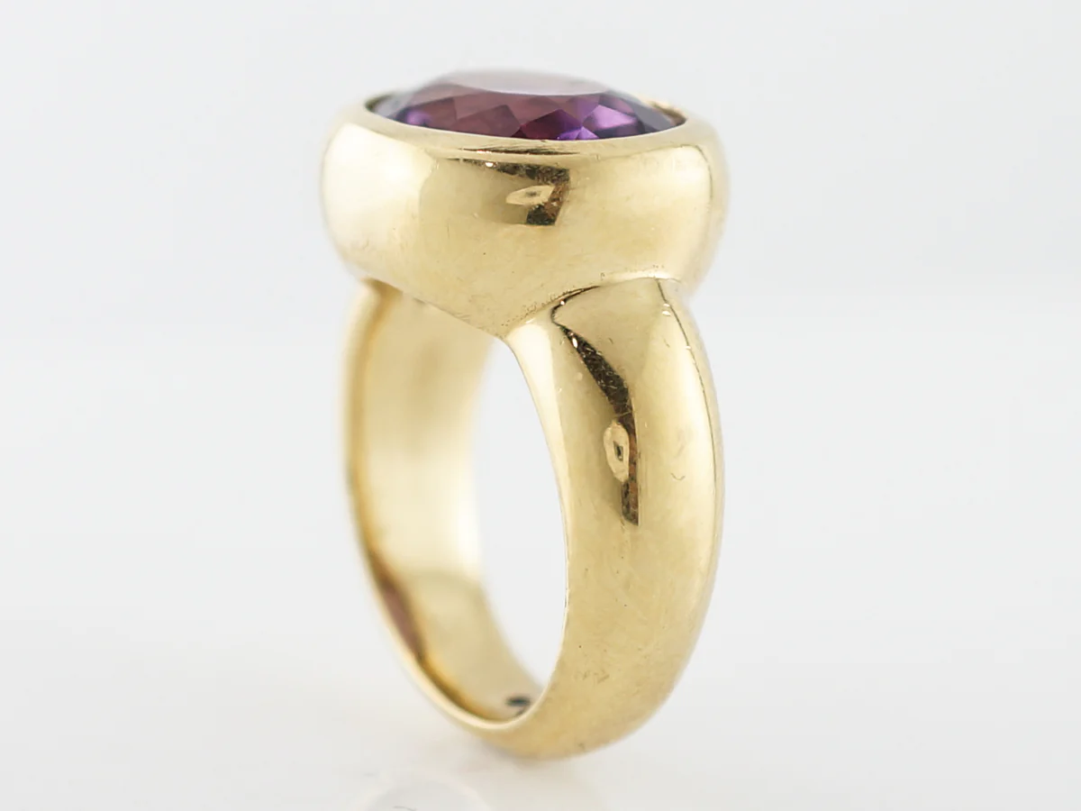 Right Hand Ring Modern 6.68 Oval Cut Amethyst in 18k Yellow Gold - Image 6