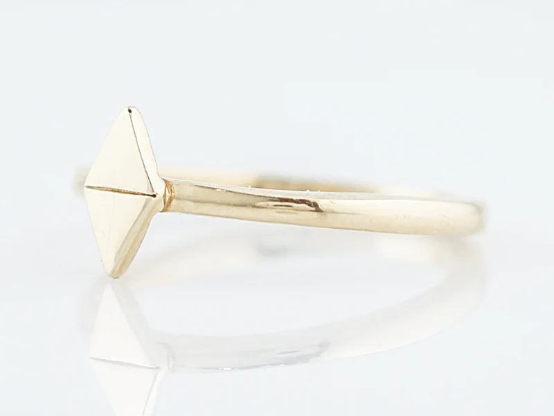 Right Hand Ring Modern Geometric in 14k Yellow Gold - Image 2