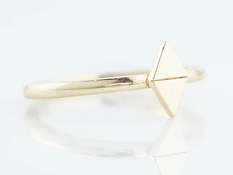 Right Hand Ring Modern Geometric in 14k Yellow Gold - Image 3
