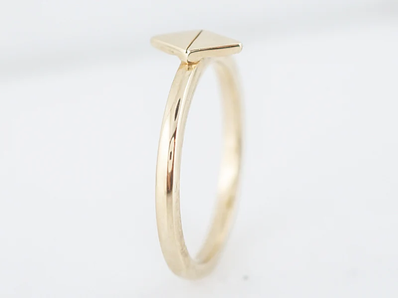 Right Hand Ring Modern Geometric in 14k Yellow Gold - Image 4