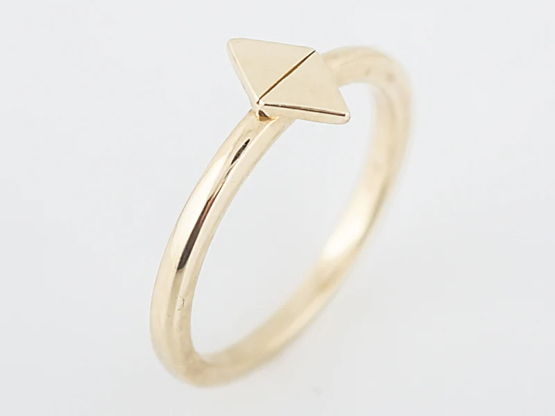 Right Hand Ring Modern Geometric in 14k Yellow Gold - Image 5