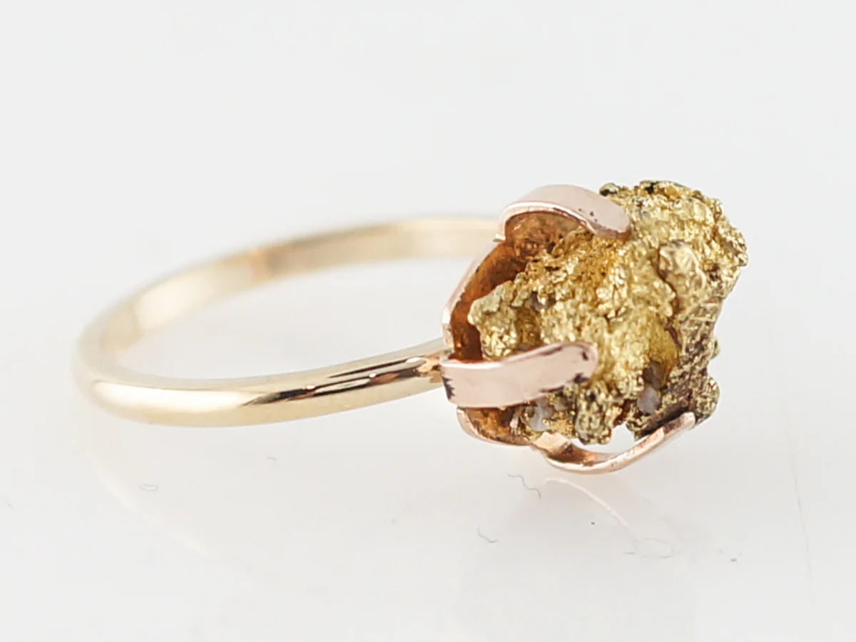 Right Hand Ring Victorian Gold Nugget in 14k Yellow Gold - Image 3