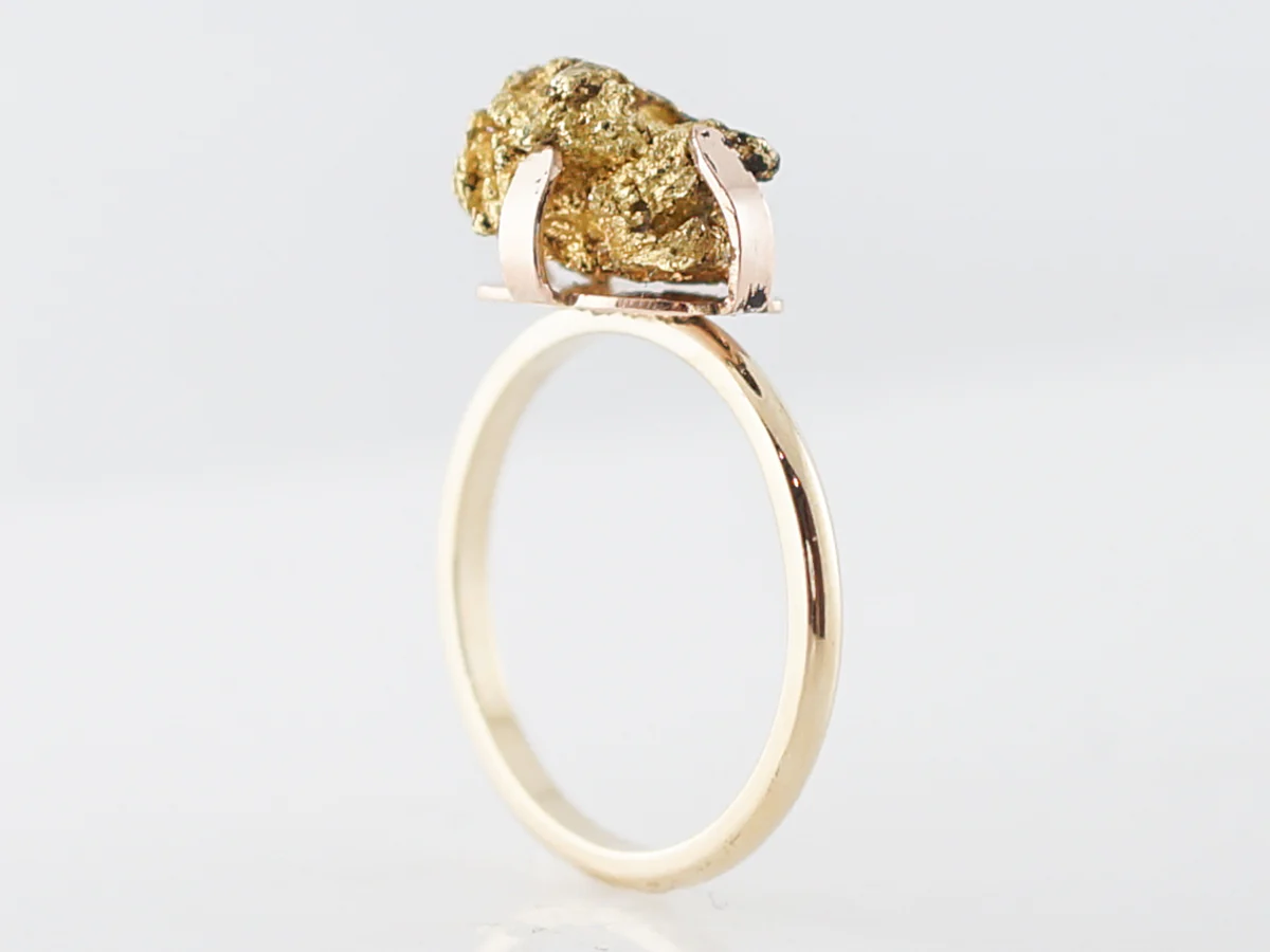 Right Hand Ring Victorian Gold Nugget in 14k Yellow Gold - Image 5