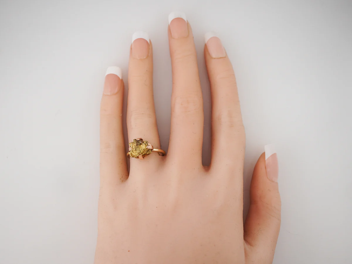 Right Hand Ring Victorian Gold Nugget in 14k Yellow Gold - Image 6