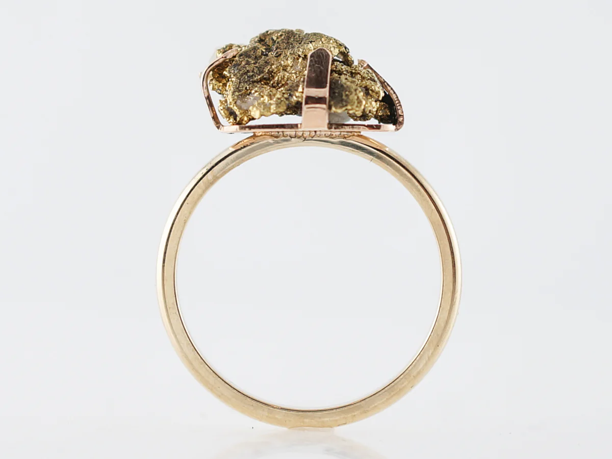 Right Hand Ring Victorian Gold Nugget in 14k Yellow Gold - Image 4