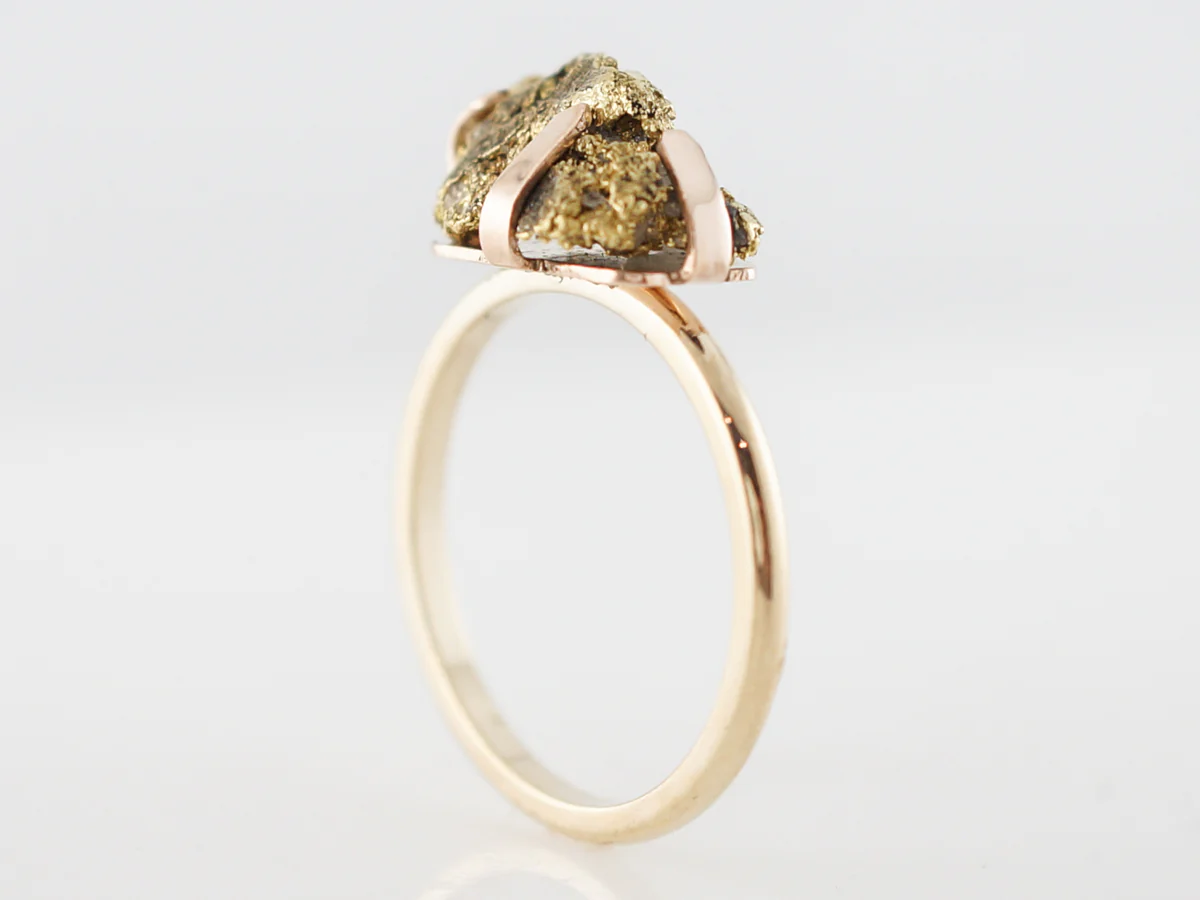 Right Hand Ring Victorian Gold Nugget in 14k Yellow Gold - Image 5