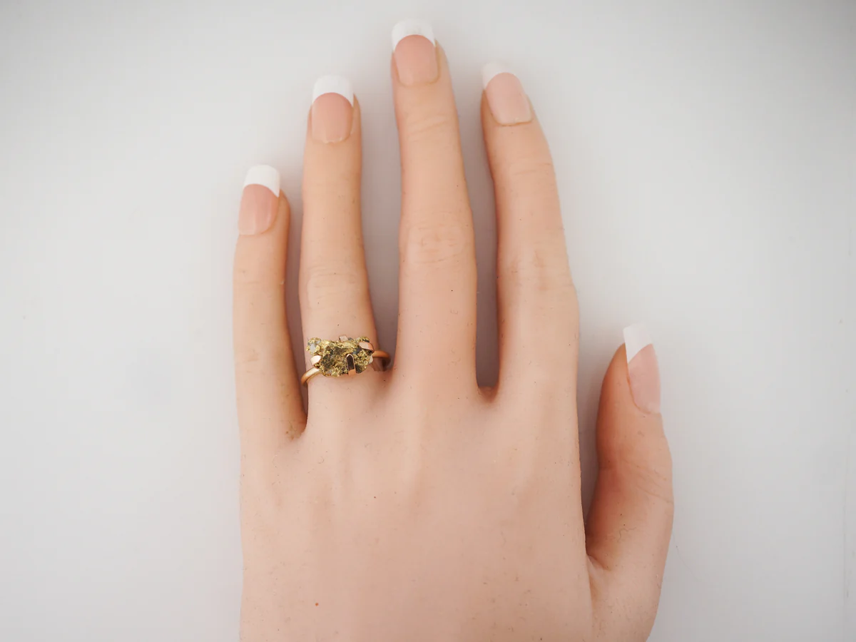 Right Hand Ring Victorian Gold Nugget in 14k Yellow Gold - Image 6