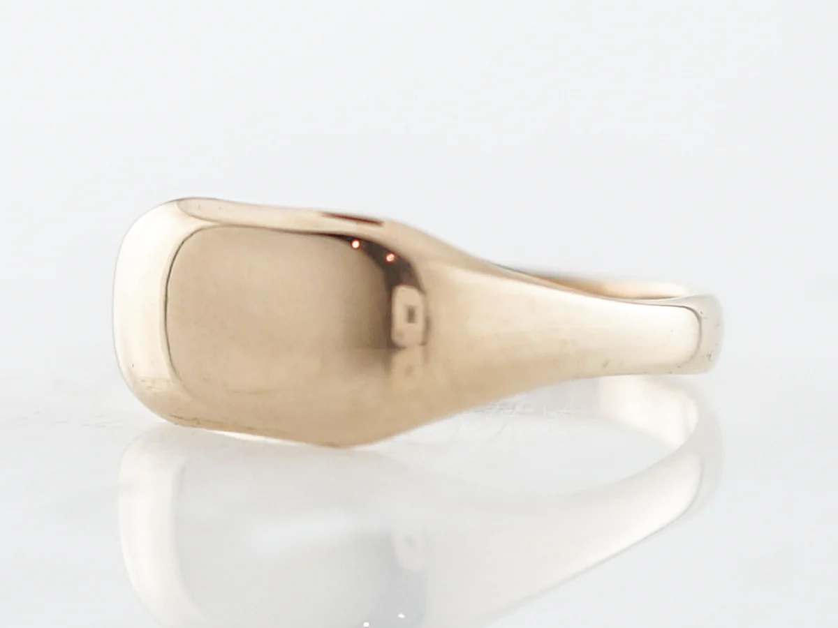Right Hand Signet Ring Modern in 14k Yellow Gold - Image 2