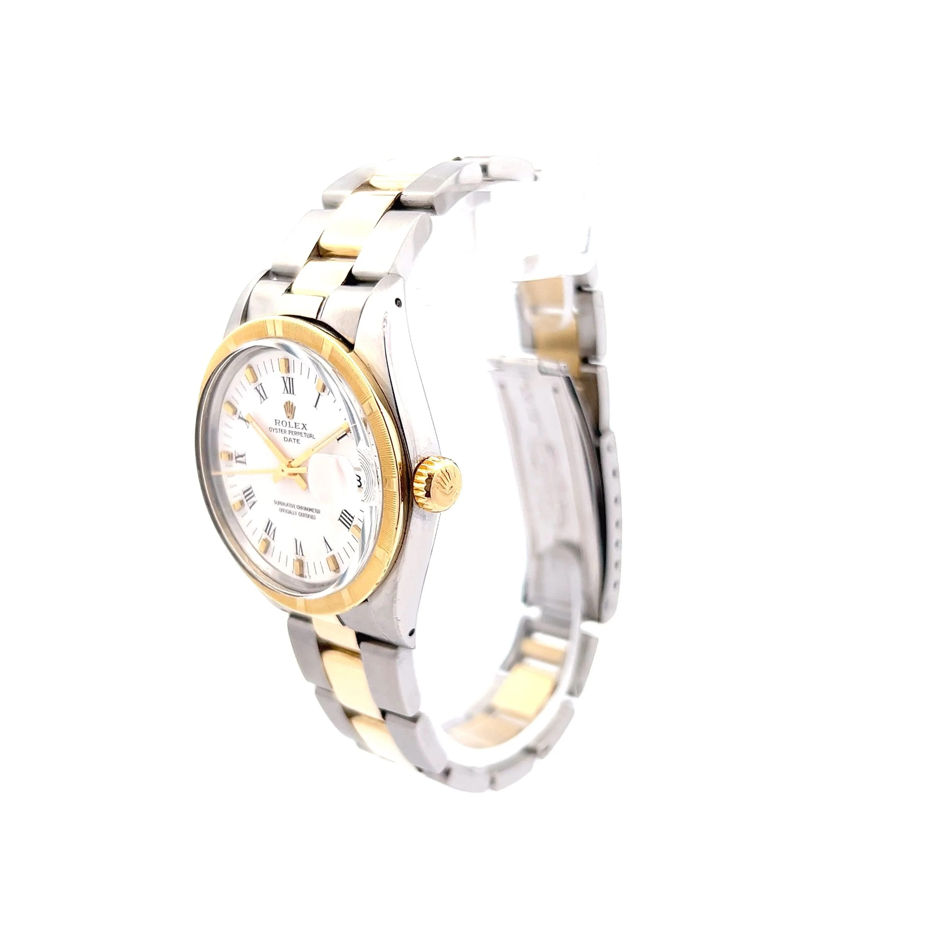 Rolex Date Two-Tone White Roman Dial Oyster 1501 - Image 2