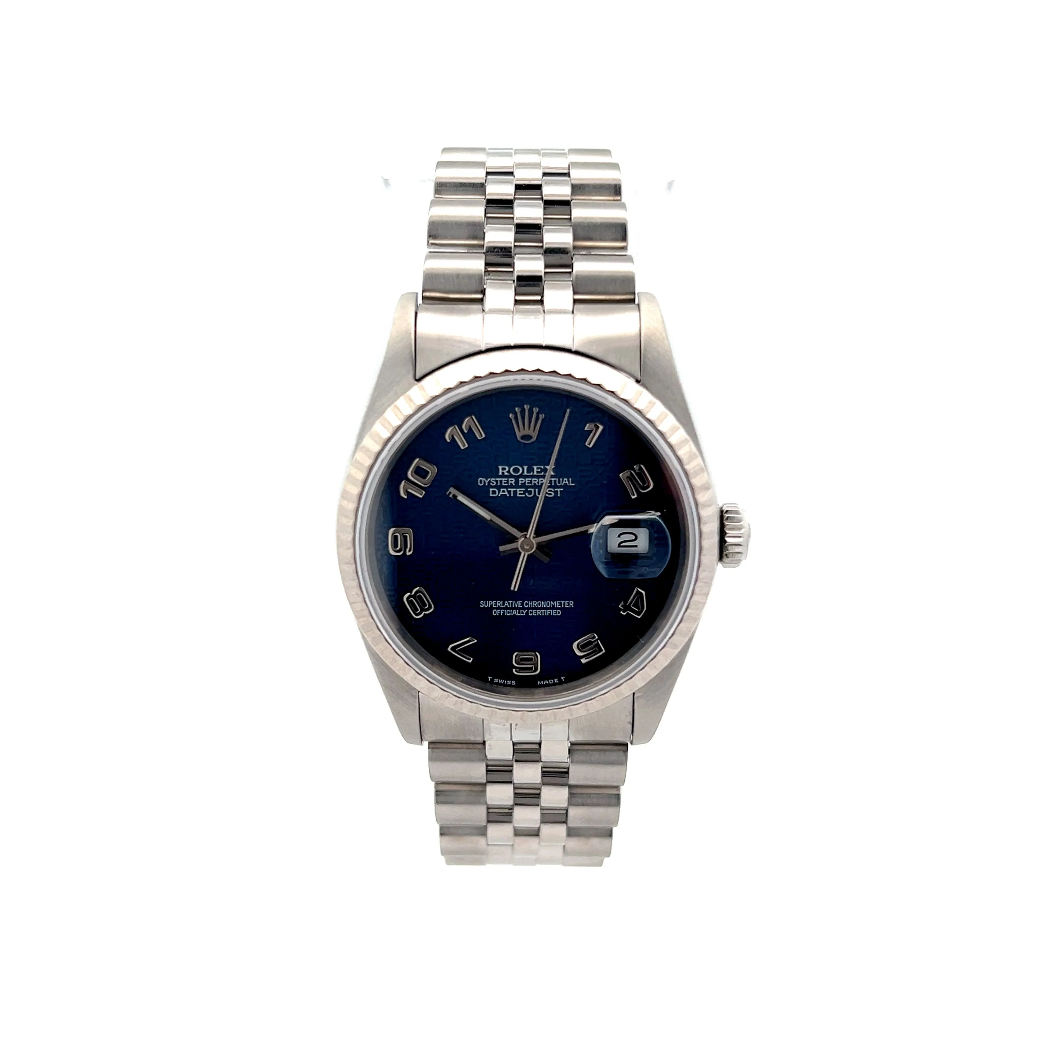 Rolex Datejust 36mm Blue Jubilee Dial X139927 in 14k White Gold