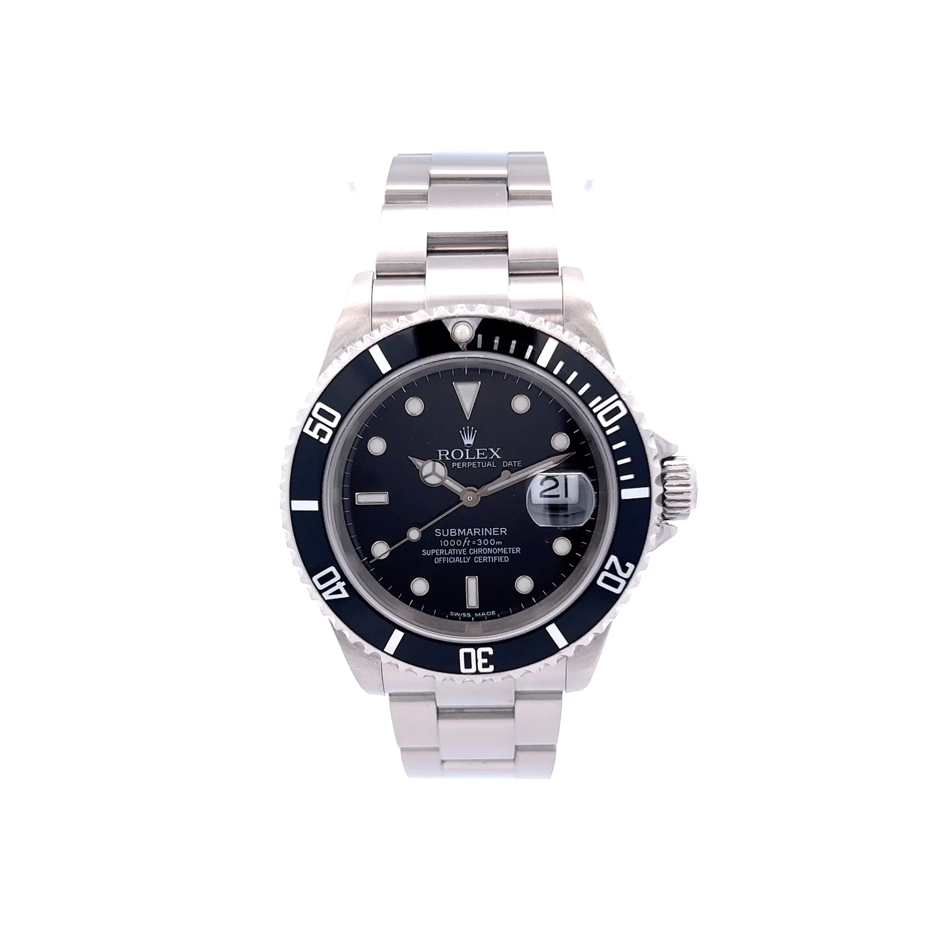 Rolex Submariner Date Black Dial Black Bezel Oyster 16610