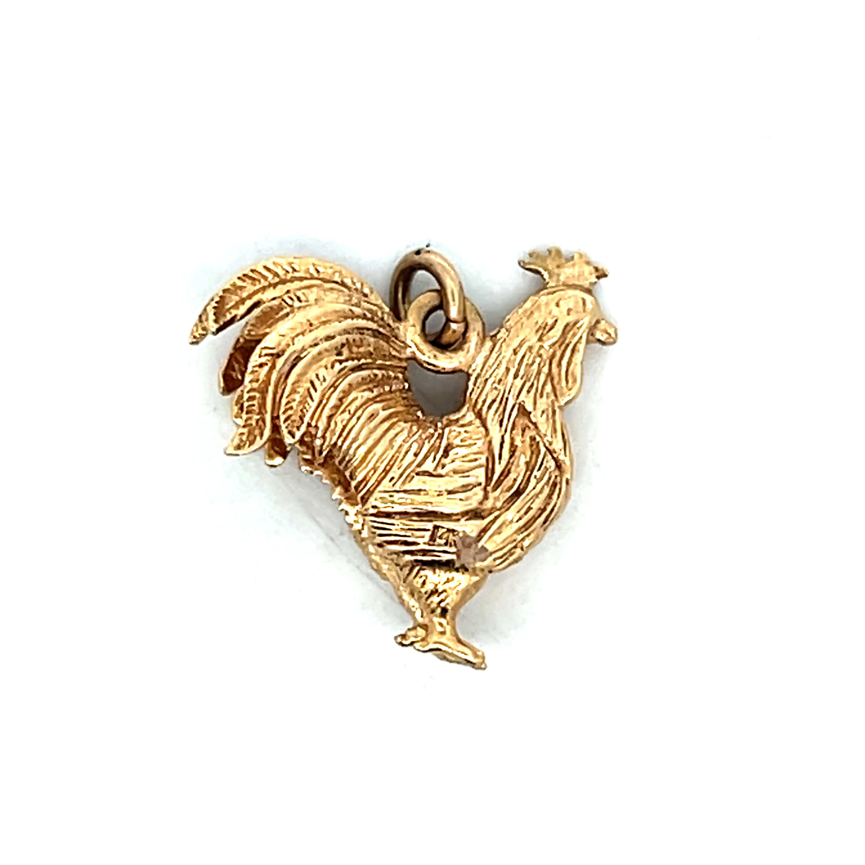Rooster Pendant Charm in 14k Yellow Gold - Image 2