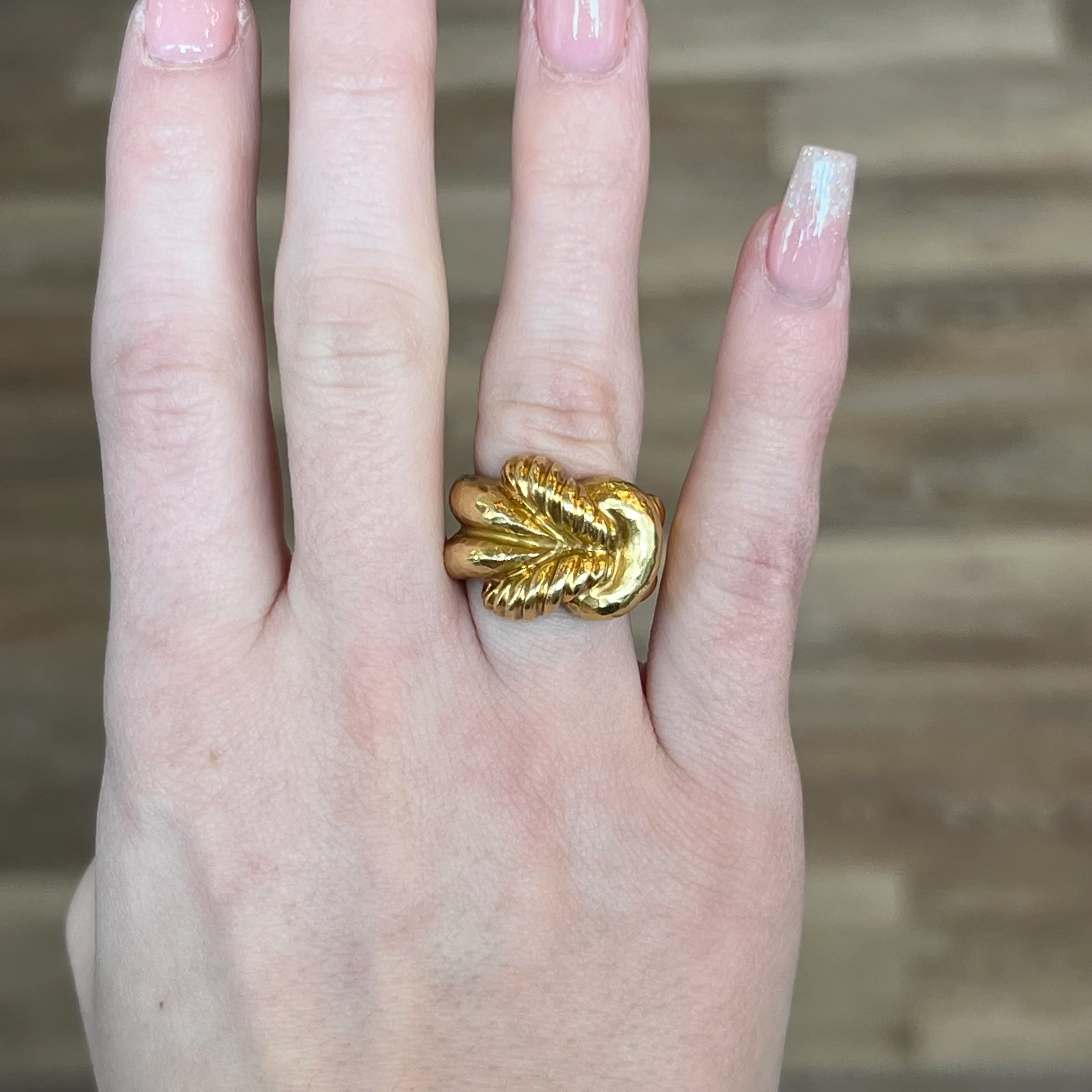 Rope Knot Cocktail Ring 18k Yellow Gold - Image 6