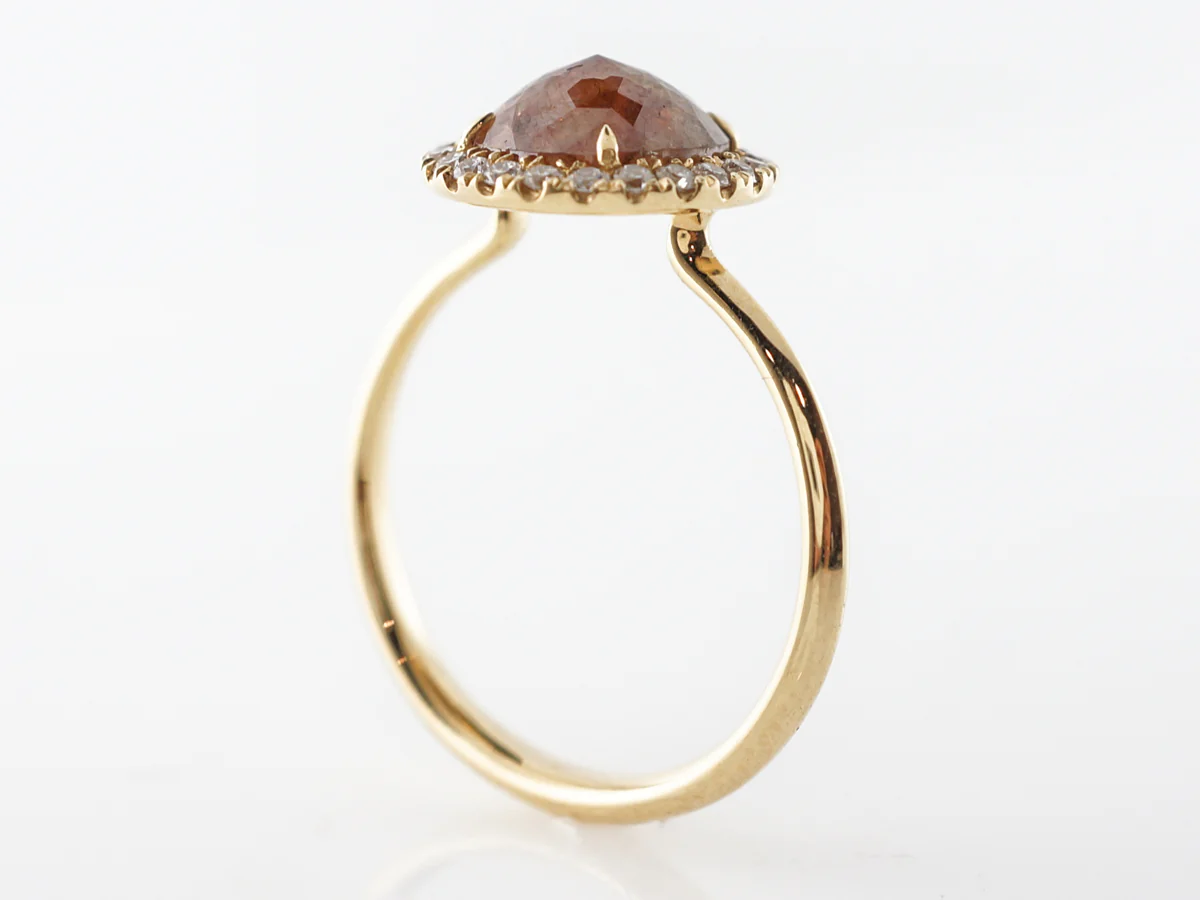 Rose Cut Brown Diamond Engagement Ring in 18k - Image 4