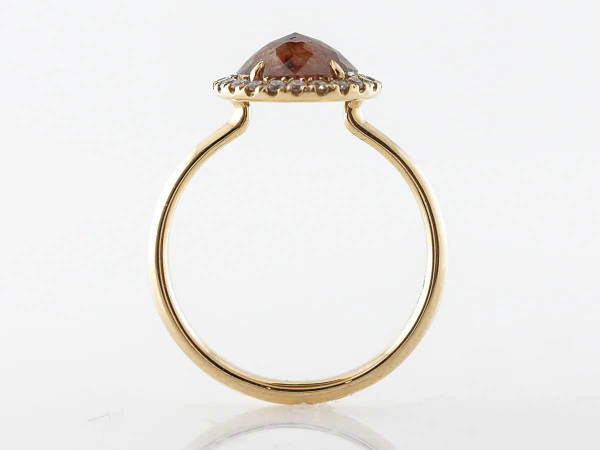 Rose Cut Brown Diamond Engagement Ring in 18k - Image 5