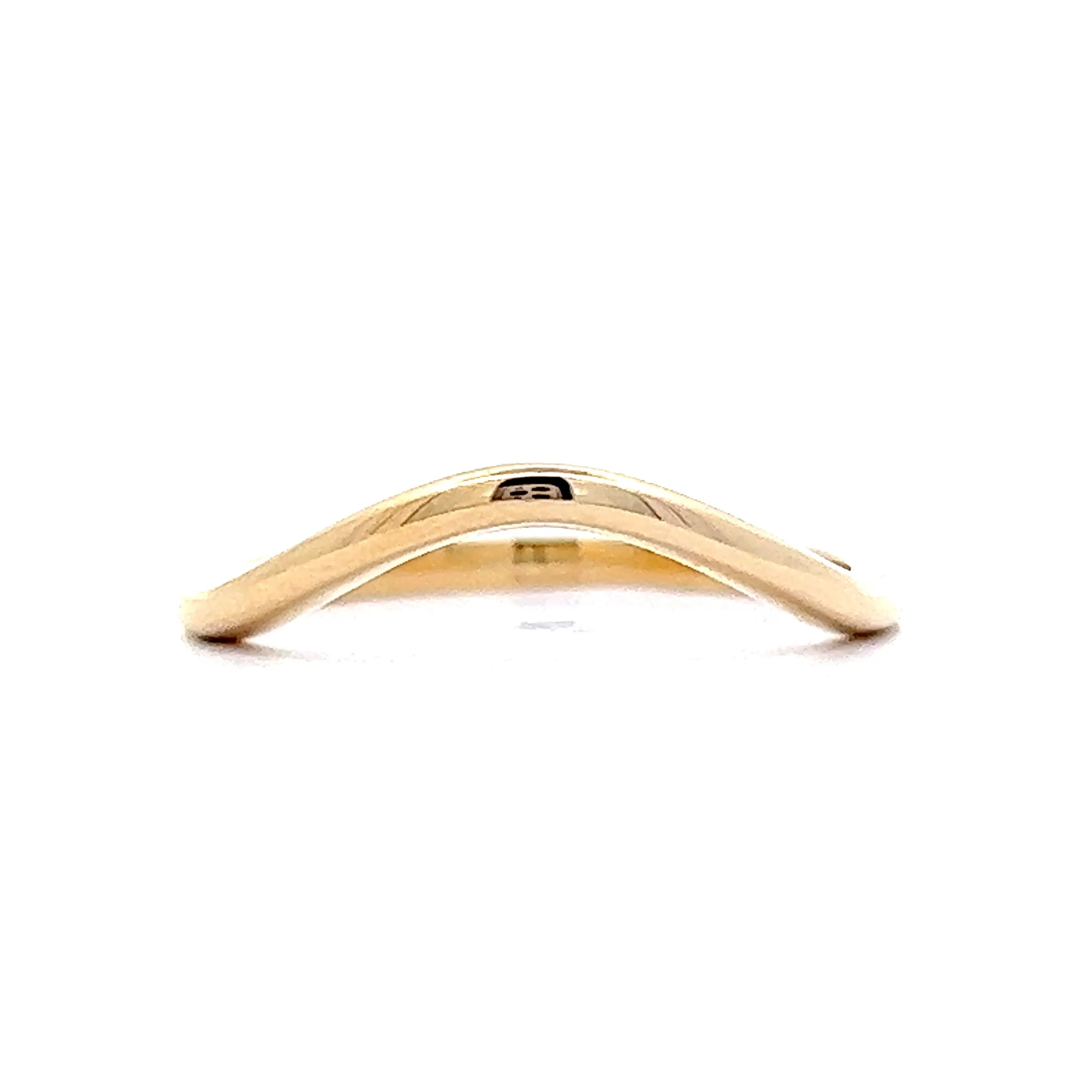 Round Curved Wedding Band in 14k Yellow Gold