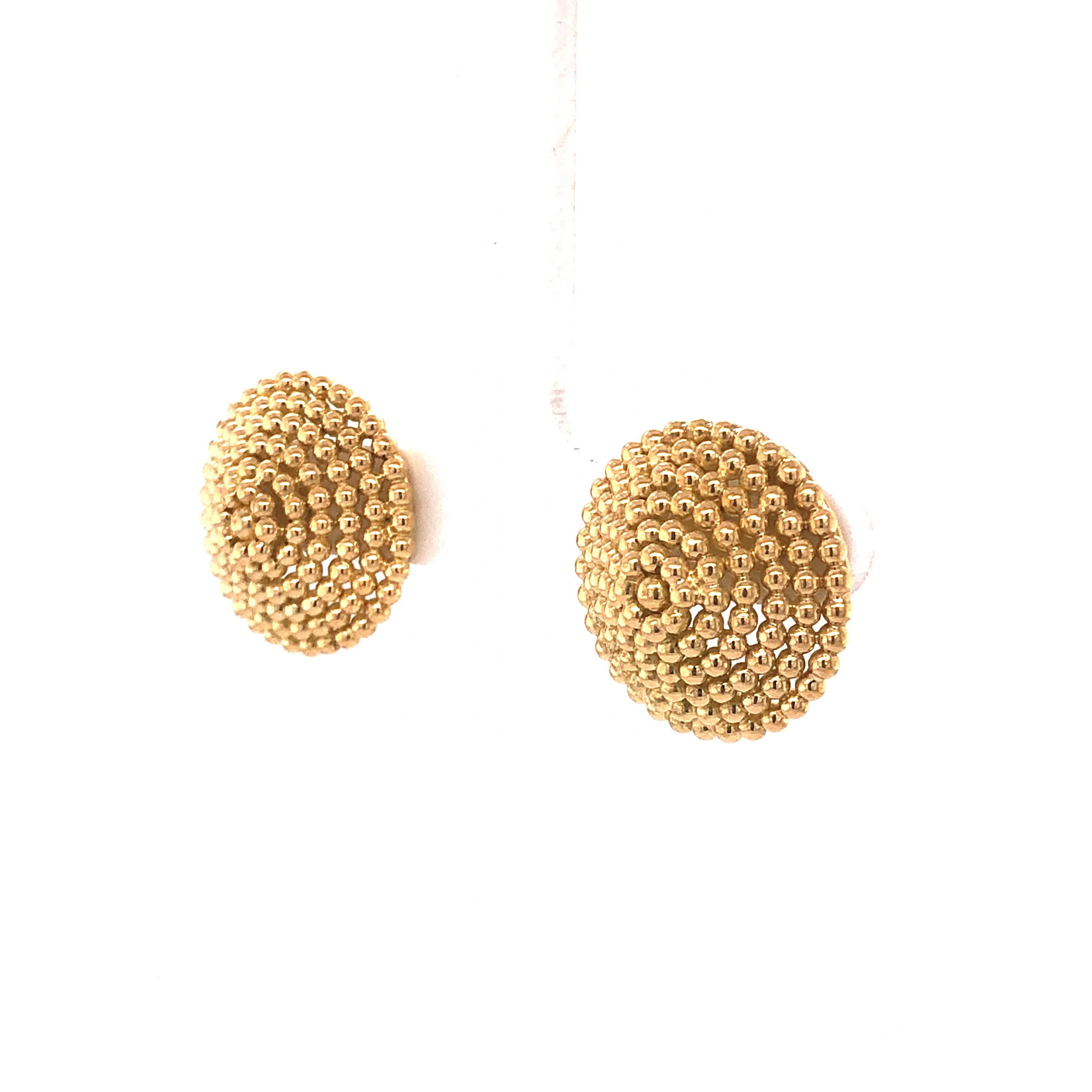 Round Rope Stud Earrings in 14k Yellow Gold - Image 2