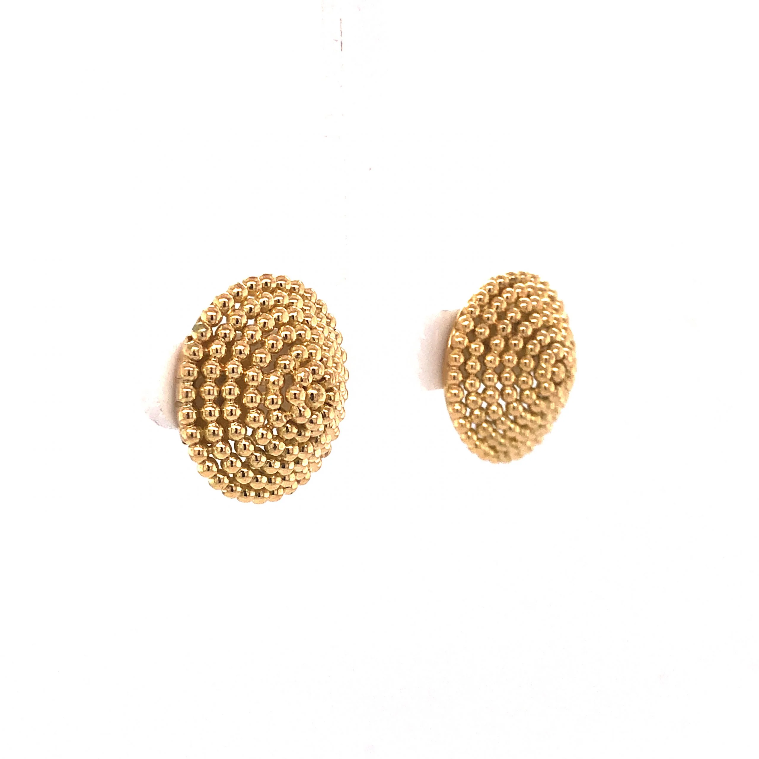 Round Rope Stud Earrings in 14k Yellow Gold - Image 3