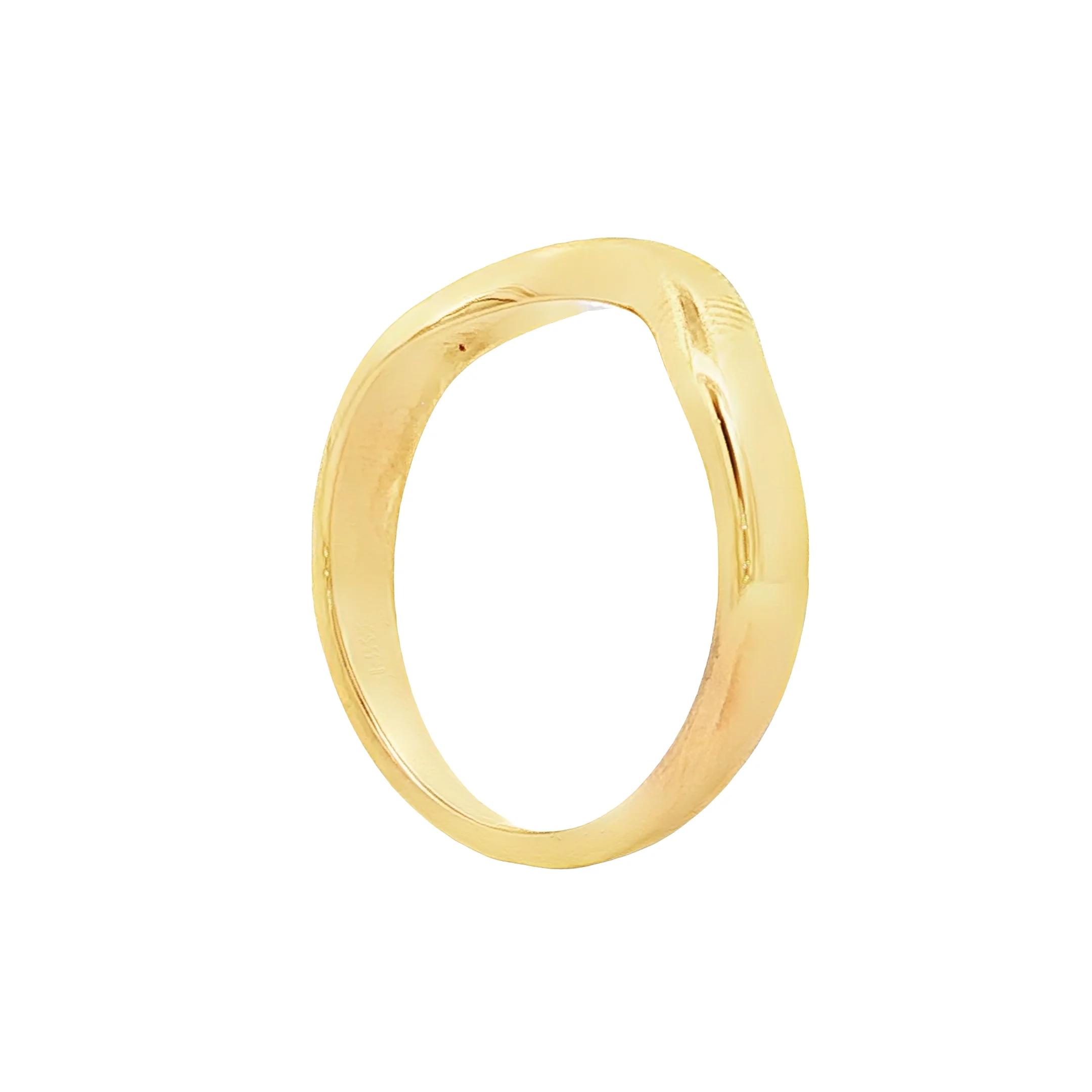 Rounded Bubble Contour Wedding Band 14k Yellow Gold - Image 5