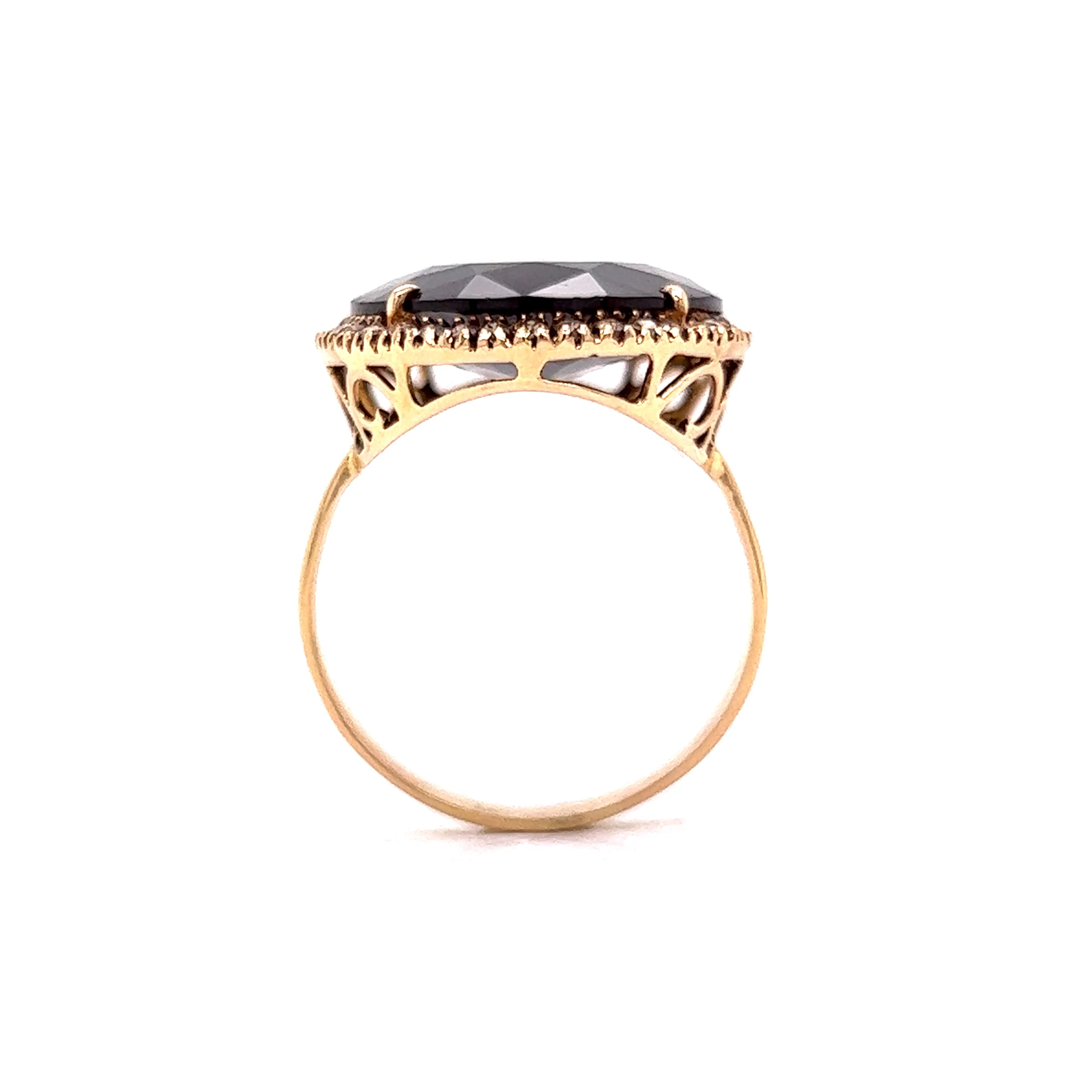 Rubellite & Diamond Cocktail Ring 18k Yellow Gold - Image 4