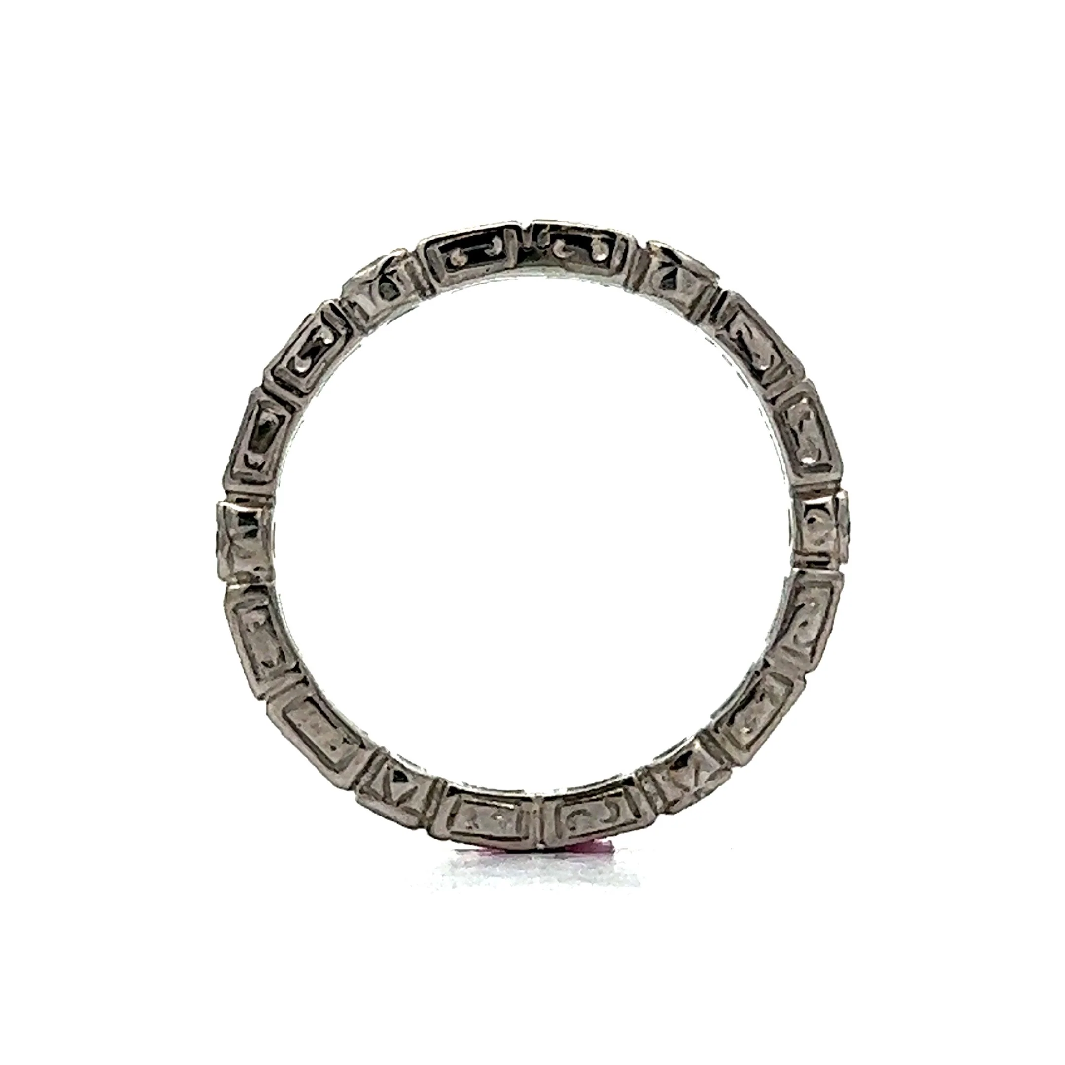 Ruby & Diamond Stacking Band in 18k White Gold - Image 4