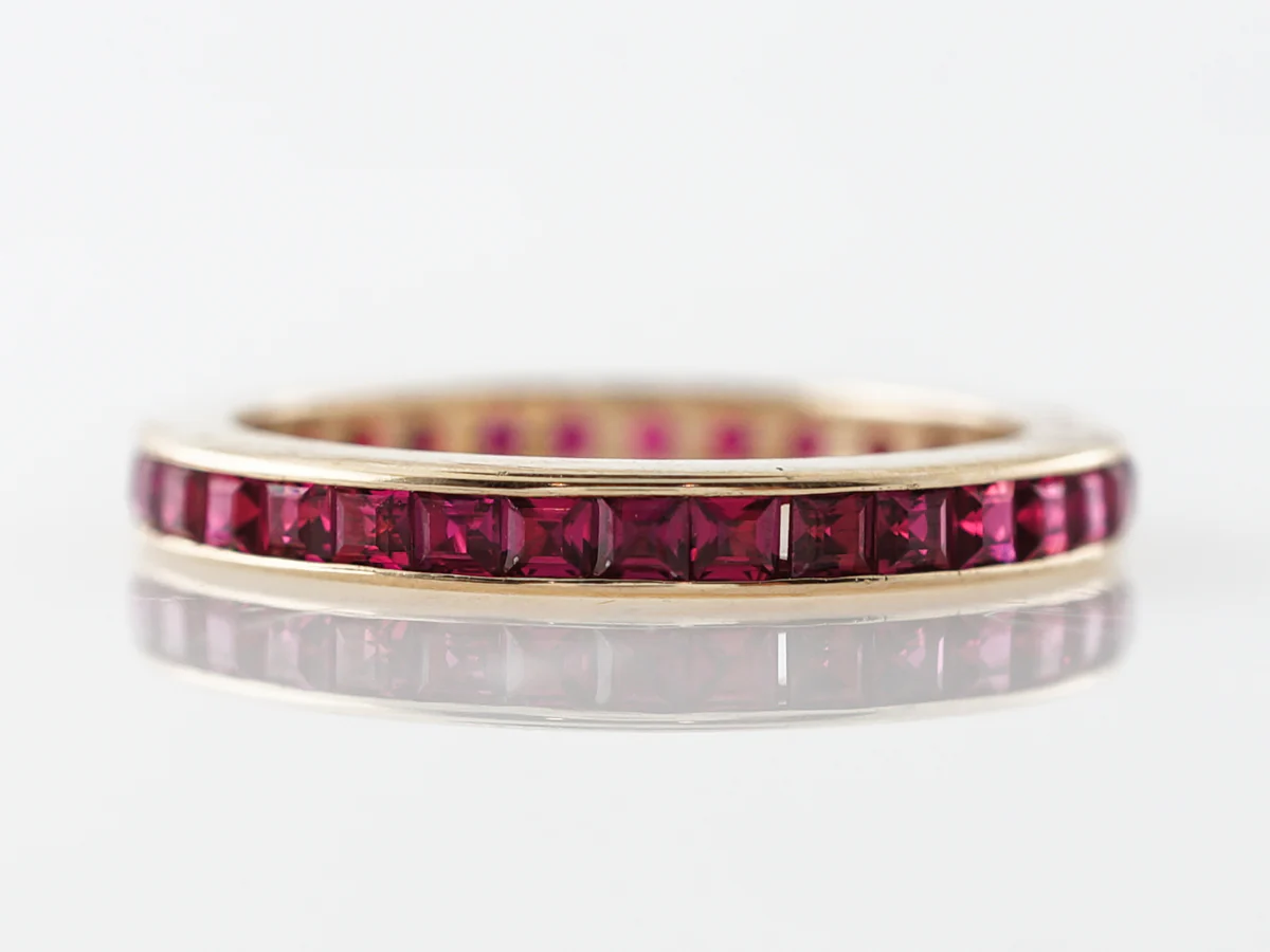 Ruby Eternity Wedding Band in 14k Yellow Gold