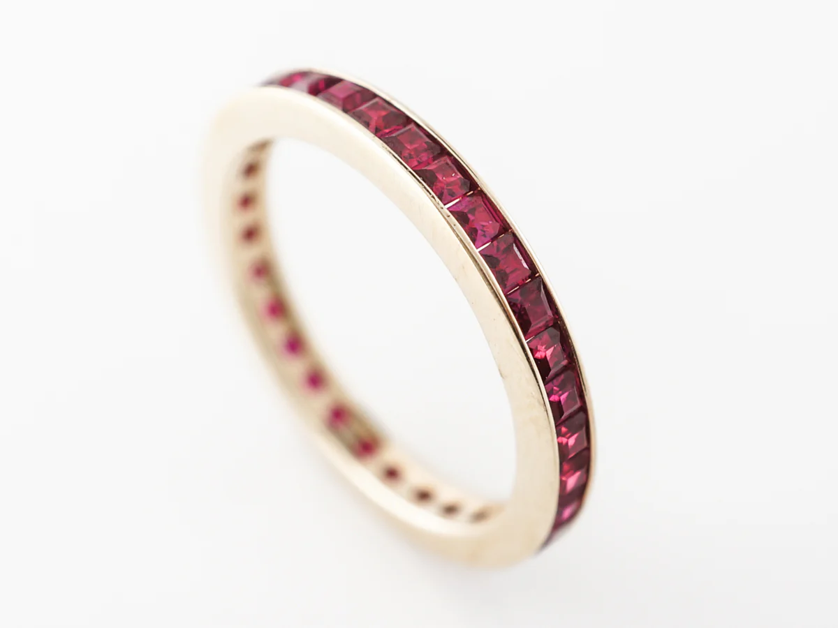Ruby Eternity Wedding Band in 14k Yellow Gold - Image 3