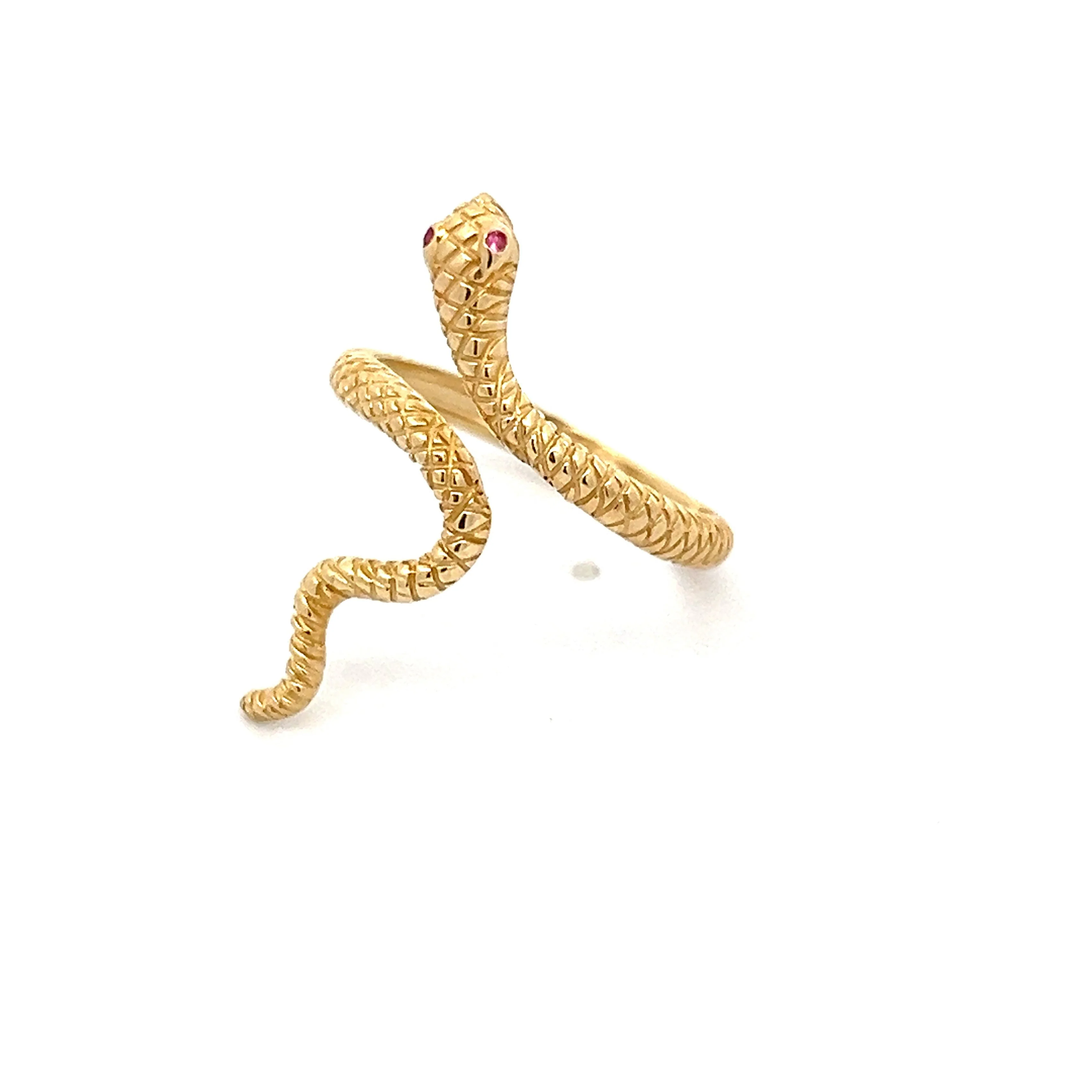 Ruby Snake Cocktail Ring in 14k Yellow Gold - Image 3