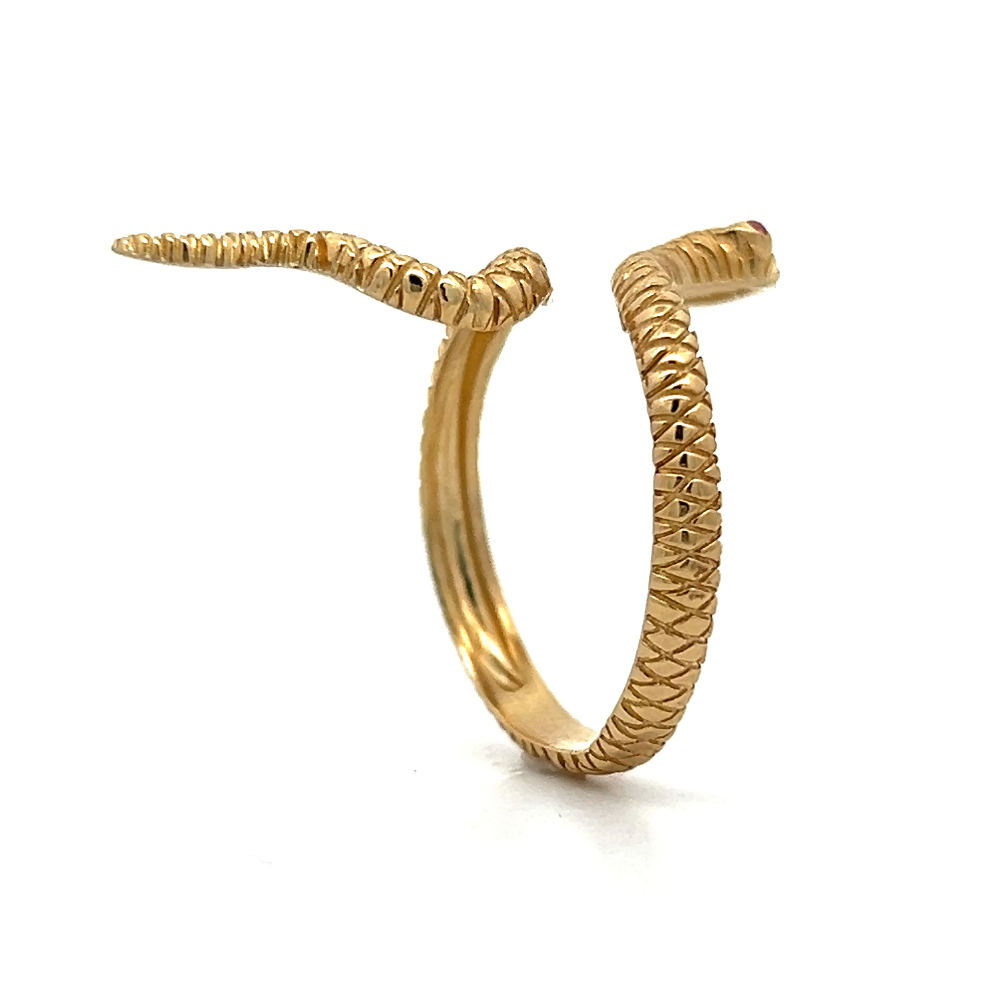 Ruby Snake Cocktail Ring in 14k Yellow Gold - Image 4
