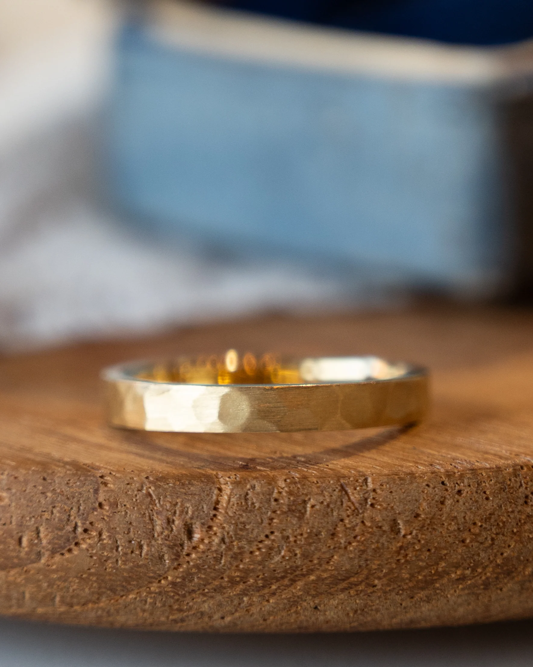 Satin Finish Wedding Band 18k Yellow Gold - Image 6