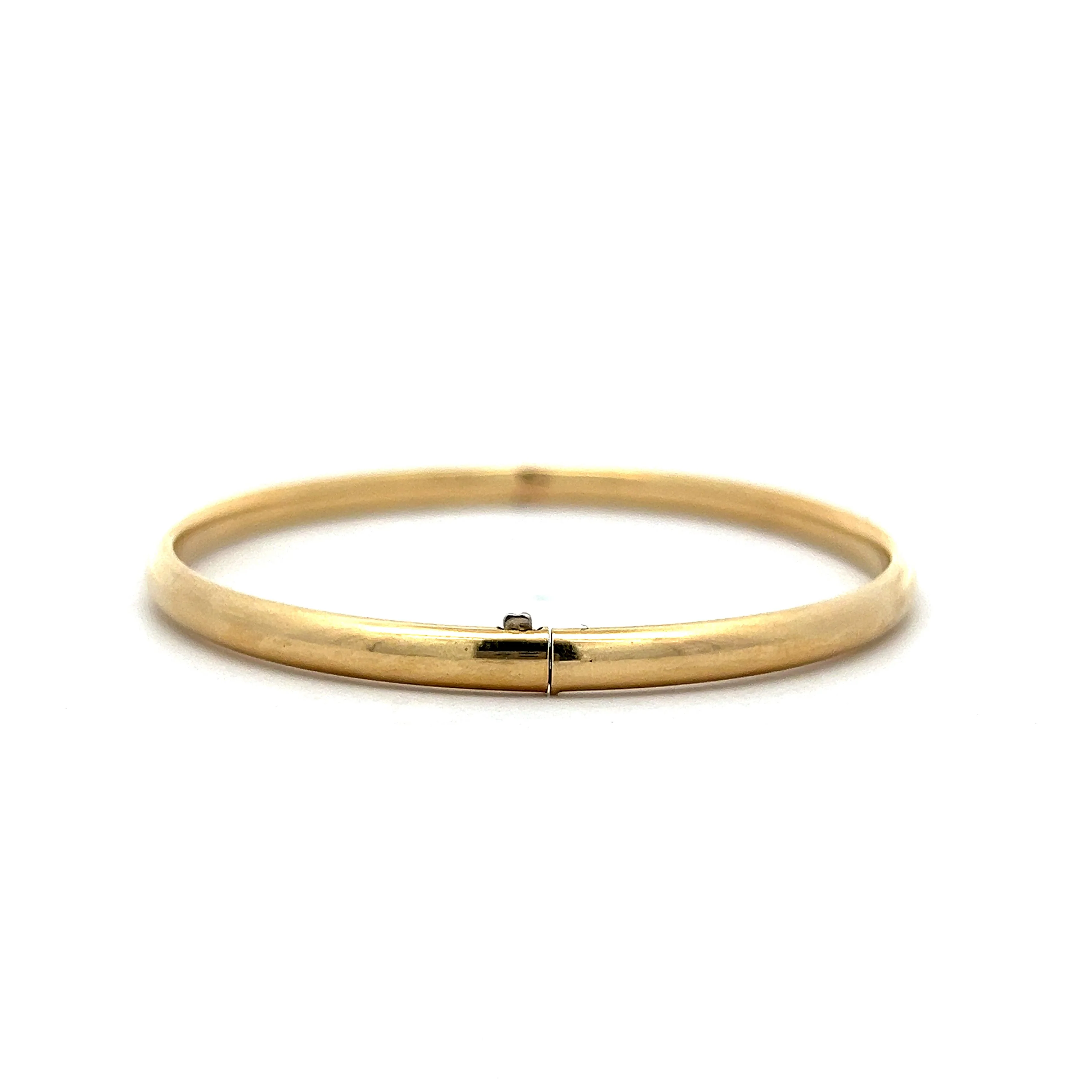 Simple Classic Bangle Bracelet in 14k Yellow Gold - Image 4