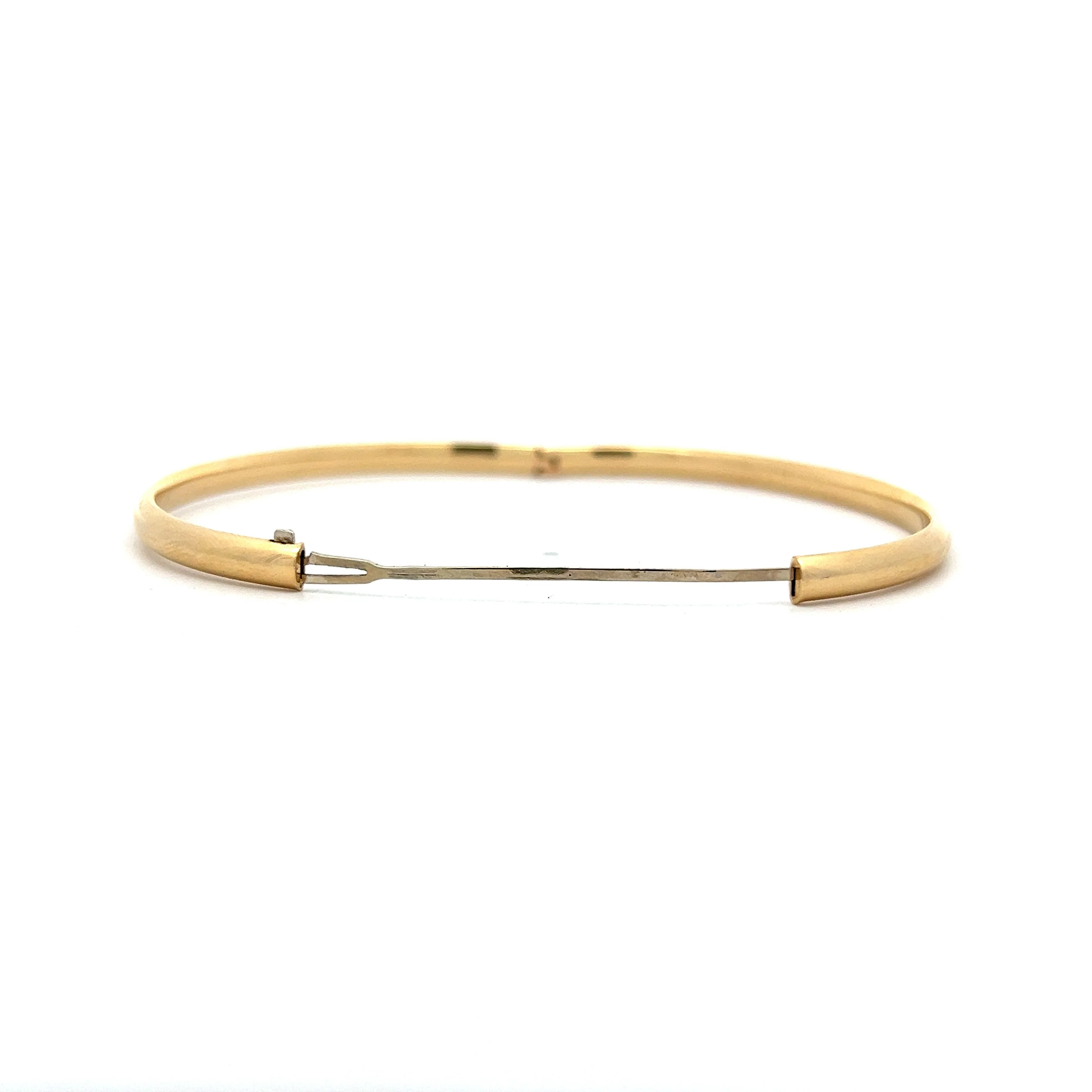 Simple Classic Bangle Bracelet in 14k Yellow Gold - Image 5