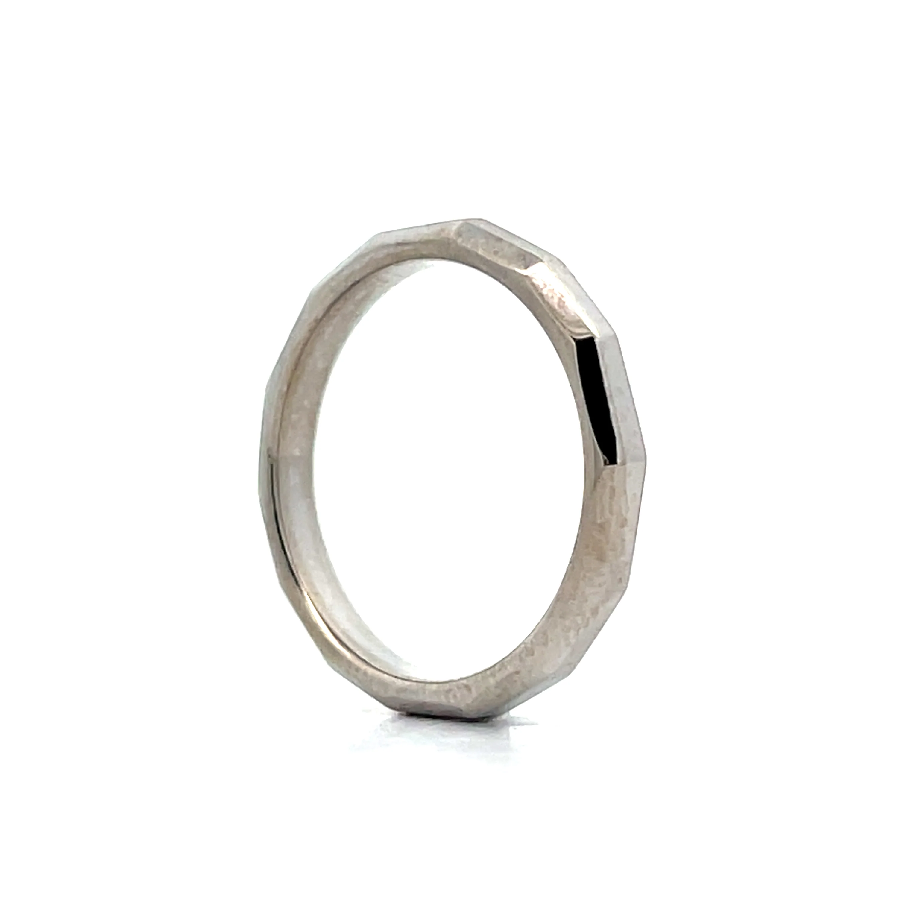 Simple Geometric Shaped Wedding Band in 14k - Image 5
