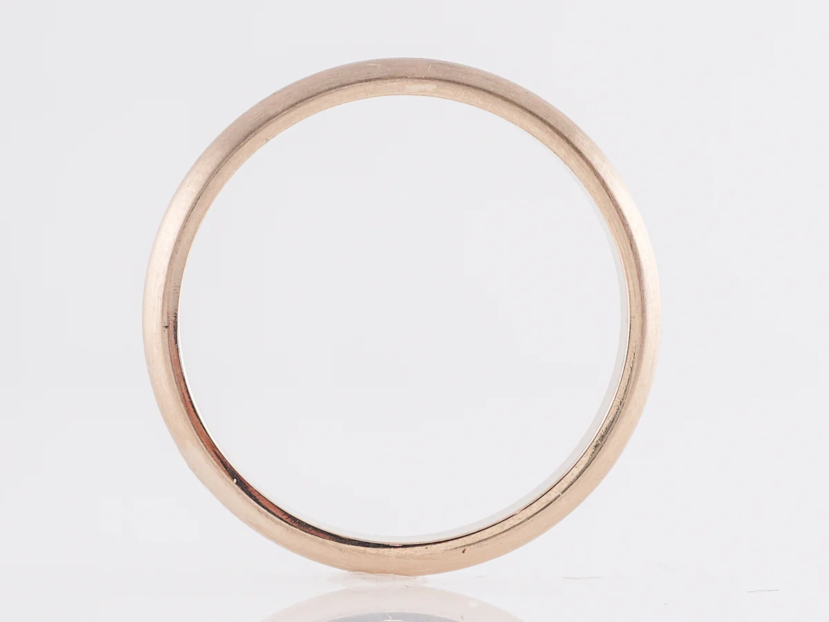 Simple Half Round Wedding Band 14k Yellow Gold - Image 3