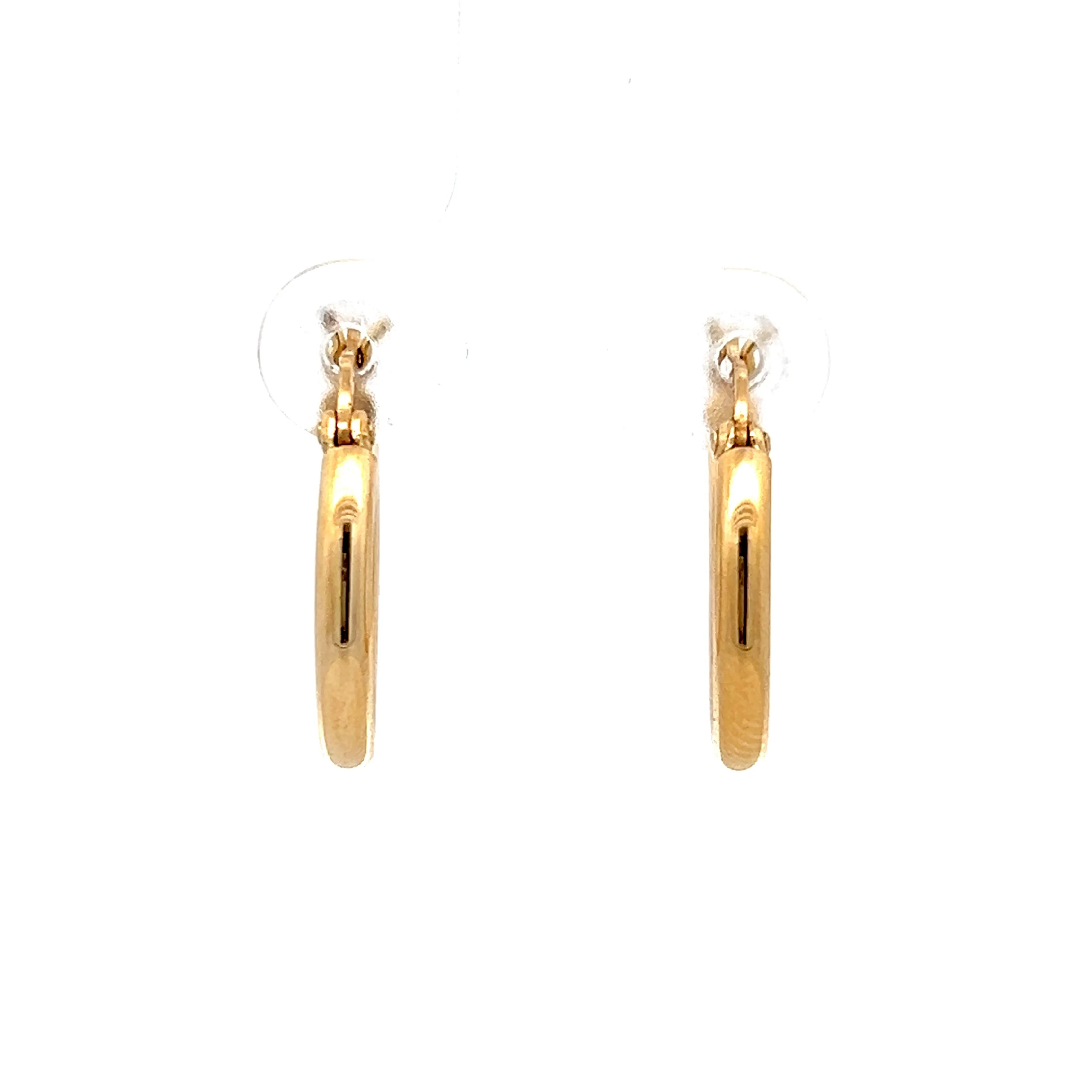 Simple Hollow Hoop Earrings in 14k Yellow Gold