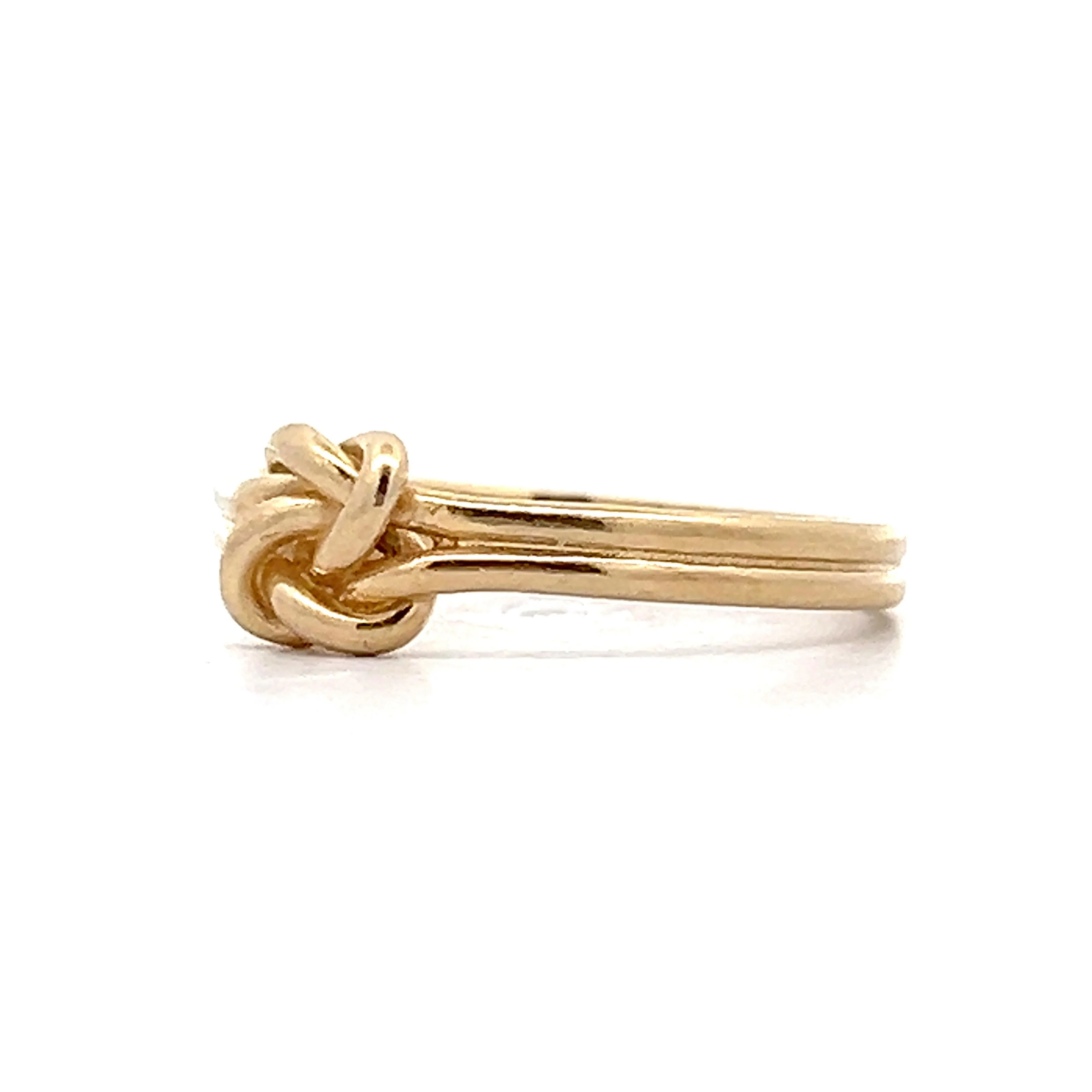 Simple Knotted Stacking Ring in 14k Yellow Gold - Image 2